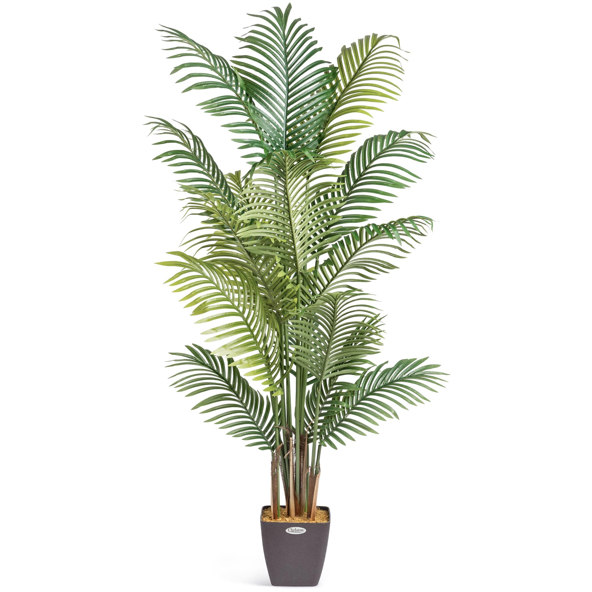 Christow Green Artificial Areca Palm Tree, Fake House Plant For Home Decoration, Lifelike Leaves And Husky Natural Looking Stems, Weighted Pot, Indoor Outdoor (150Cm / 5Ft)