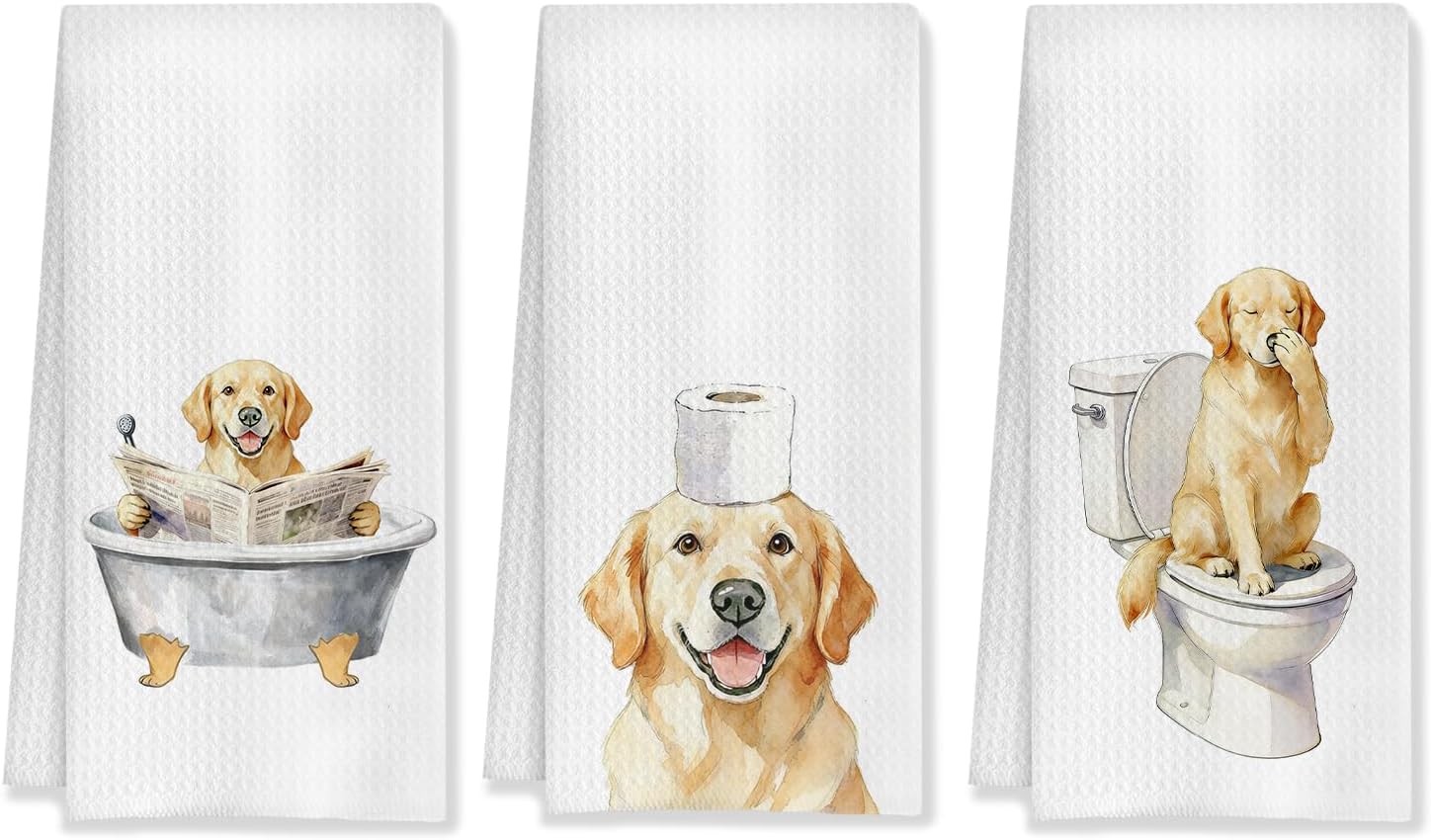 Golden Retriever Gifts Hand Towels Set of 4, Golden Retriever Gifts for Lovers Women, Dog Decor Hand Towels for Bathroom,16x24 Inches