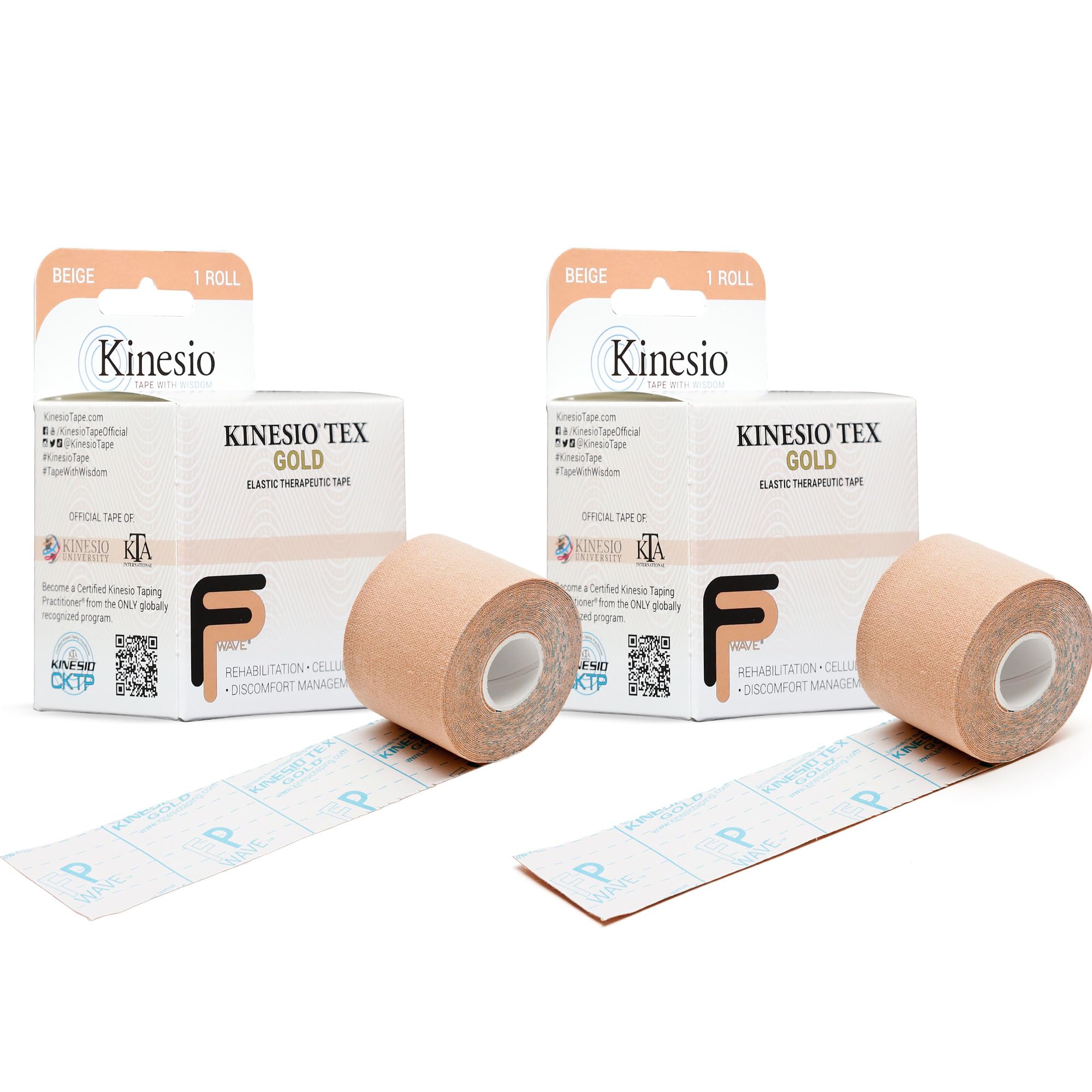 Taśma Kinesio FP - 5 m x 5 cm, dwupak - BEŻOWY