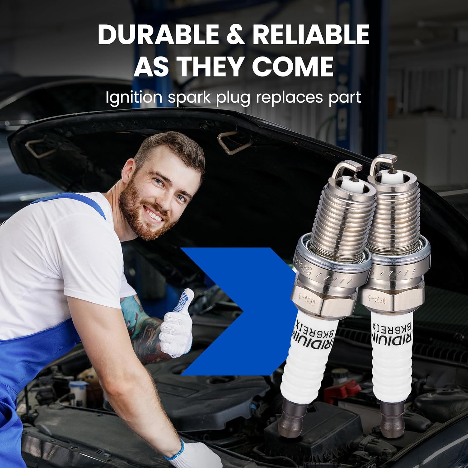 6418 Iridium Spark Plugs 8 Pack - Compatible with BMW 320i 323Ci 323i 325Ci 325i Compatible with Mercedes-Benz C32 AMG, Pathfinder, VWPassat, CTS, XC90, 911 - Replaces BKR6EIX Spark Plug