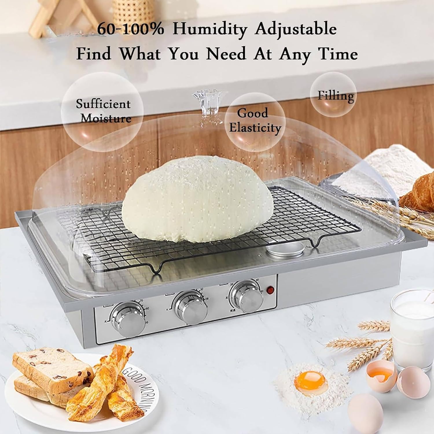 ポータブル多用途生地発酵器、パン発酵ボックス、正確な温度制御を備え  