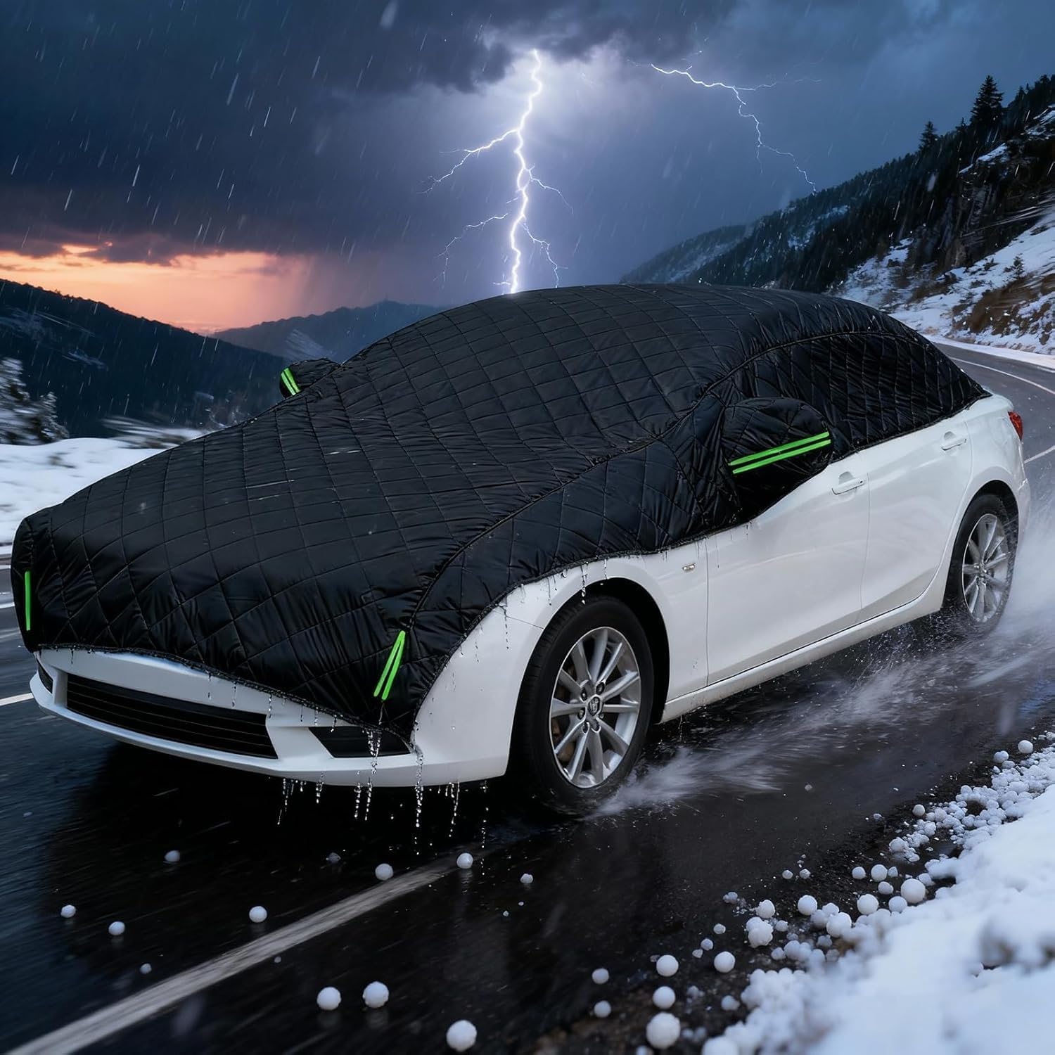 Autoabdeckung Winter Für Peugeot 207cc,Auto Abdeckplane Halbgarage Abdeckung,Schutz gegen Hagel,Schnee,UV-Strahlen und Staub, Wasserdicht av365u