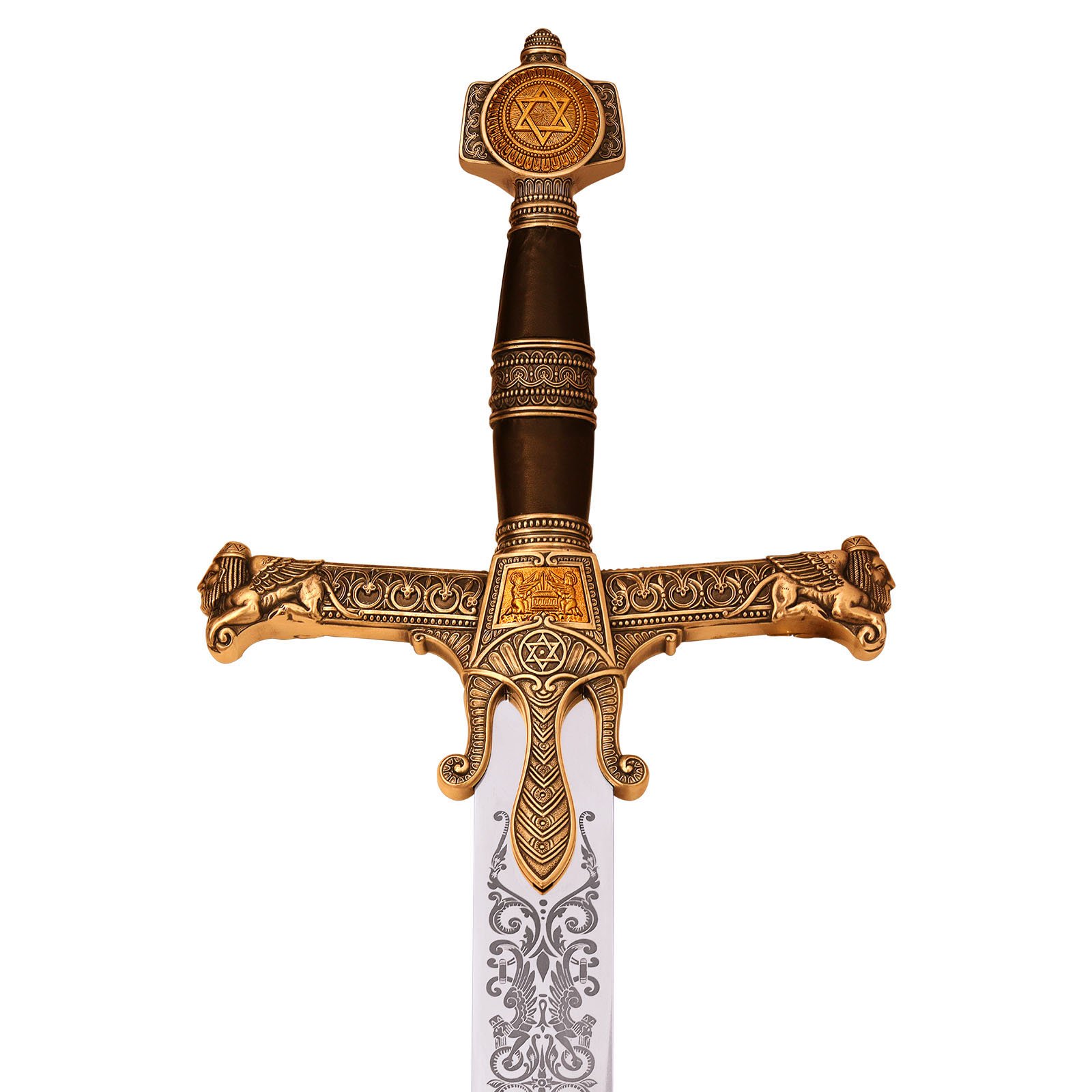 Marto Sword of King Solomon 24k Gold and Silver Etching of Spain with Tempered Stainless Steel Blade