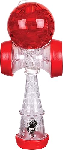 Duncan Juguetes antorcha Kendama juguete iluminado, rojo y transparente