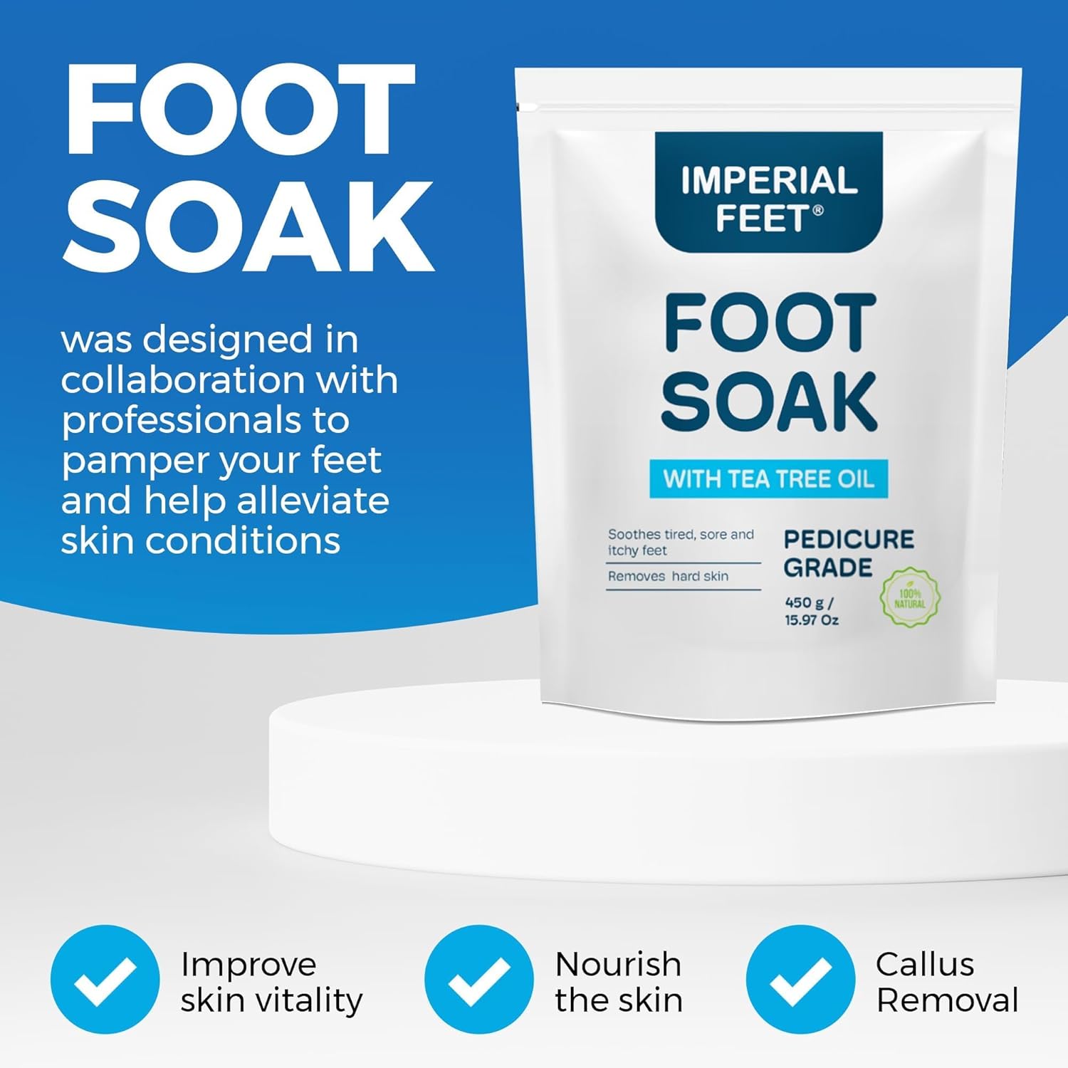 Epsom Salt Foot Soak w Tea Tree for Foot Bath (PEDICURA GRADO) Para ...