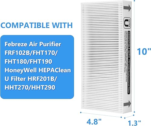 Miniatura 7 de GoKBNY Paquete de 6 filtros de repuesto FRF102B compatibles con purificador de aire Febreze FRF102BFHT170FHT180FHT190 y filtro Honey-Well HEPAClean