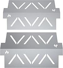 teileplus24 RE-2 Heat Reflectors Gas Grill Stainless Steel Compatible with Weber Spirit 300 Series 2013 - Increases Heat | Reduces Gas Consumption | Even Heat Distribution