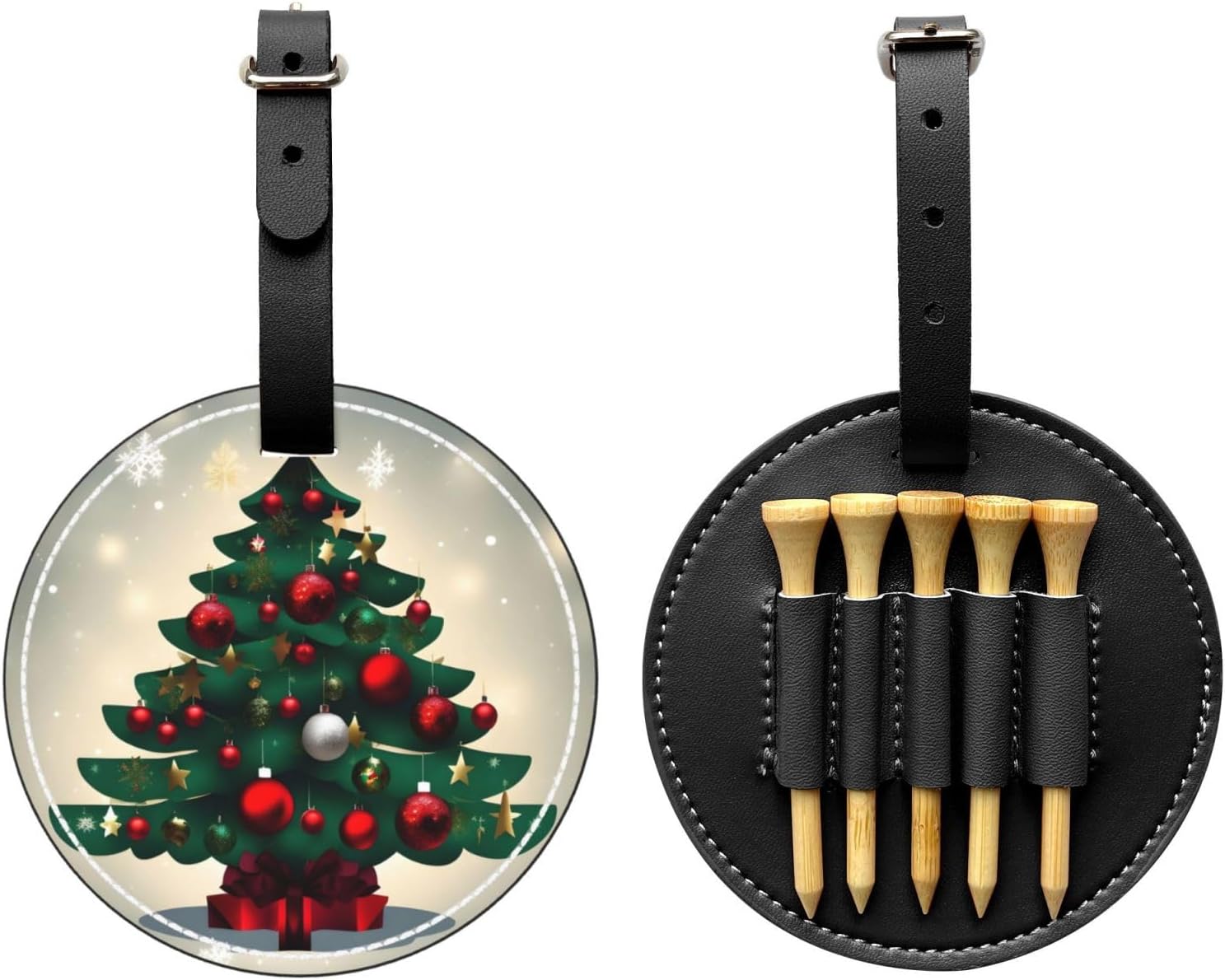 Tree Black Printed Golf tee Storage Bag - for Men only, Durable PU Material, Easy to Carry, Enhance The Golf Experience