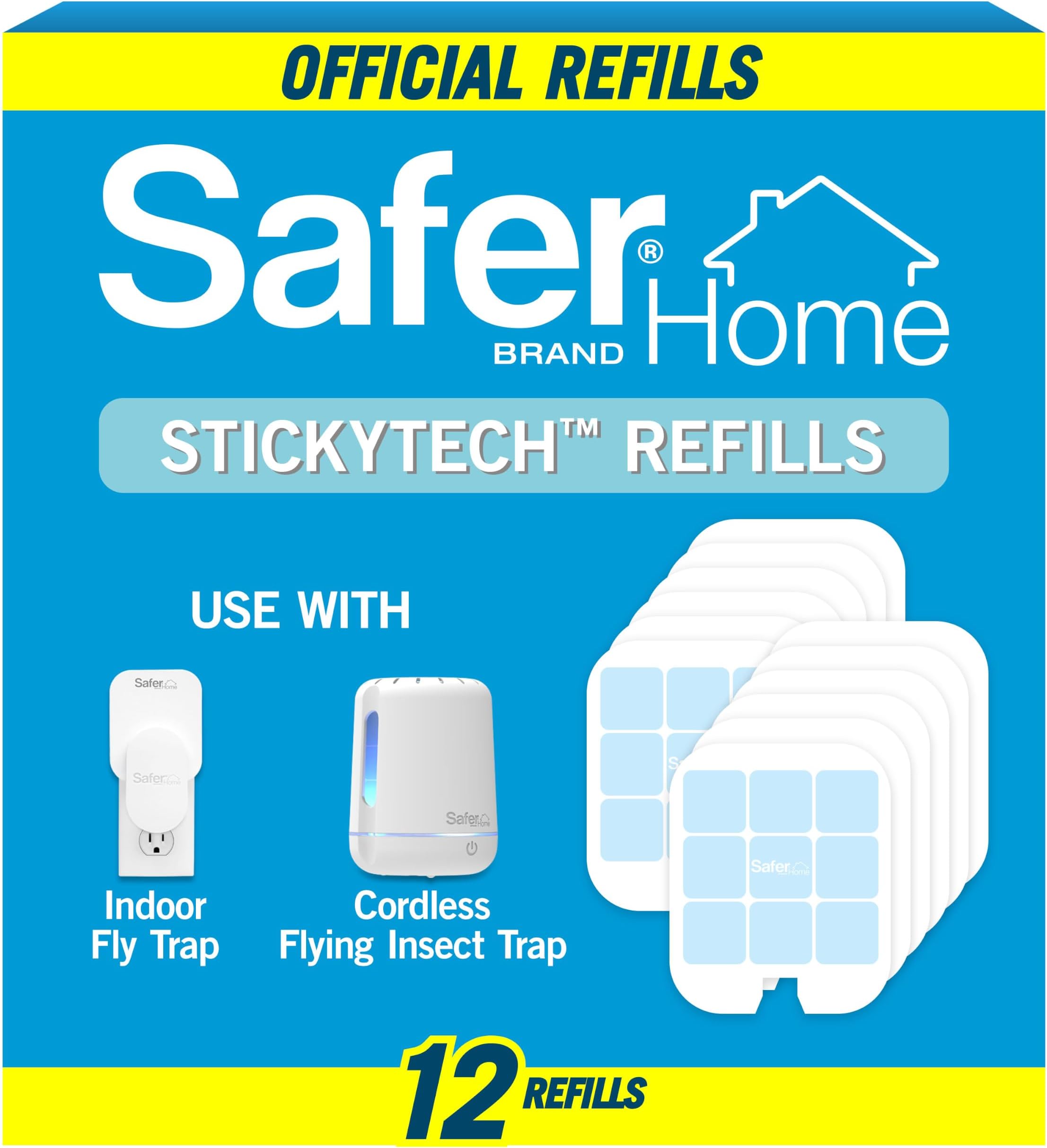 Safer Brand Home SH512 Indoor Plug-in Fly Trap Refill Pack of 12 Glue Cards f...