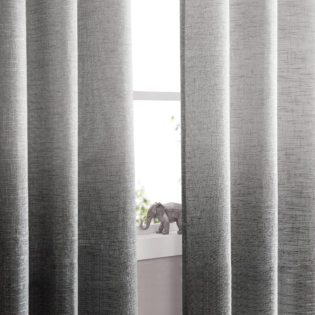 CENTRAL PARK Ombre Pinch Pleated Semi Sheer Curtains Rayon Blend Window Drape Gradient Print Treatment Sets for Living Room Bedroom 40"x84"x2 - Image 3