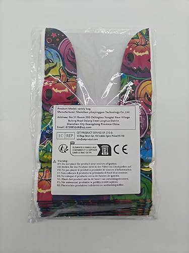 Miniatura 8 de AhfuLife 120 bolsas de dulces de Halloween, 6 diseños de bolsas de golosinas de Halloween para niños para dulce o truco, pequeñas orejas de conejo