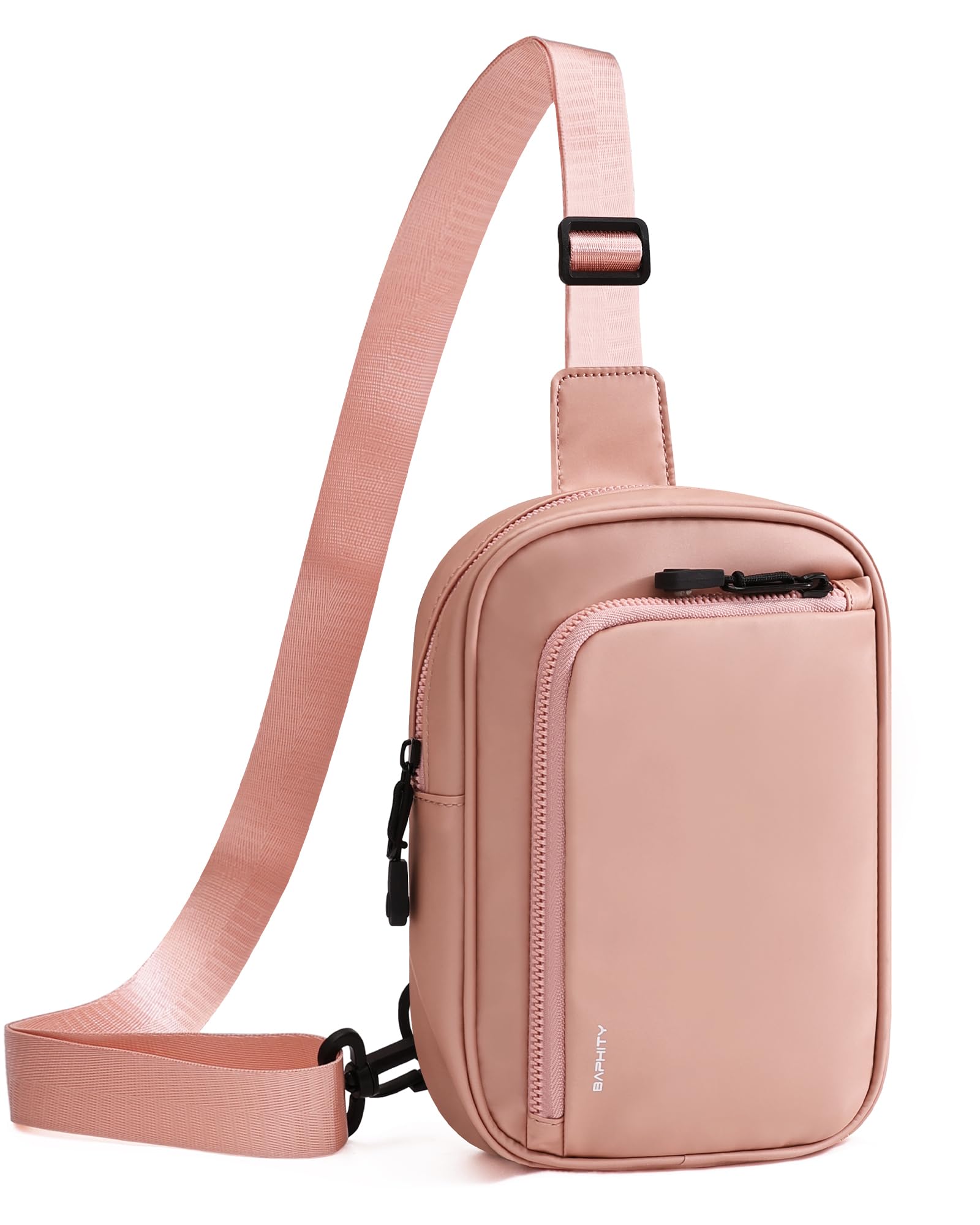 BAPHITY Small Sling Bag for Women and Men, Crossbody Bag Trendy, Fanny Packs Purses Chest Bag Lightweight Small Backpack for Travel - Pink