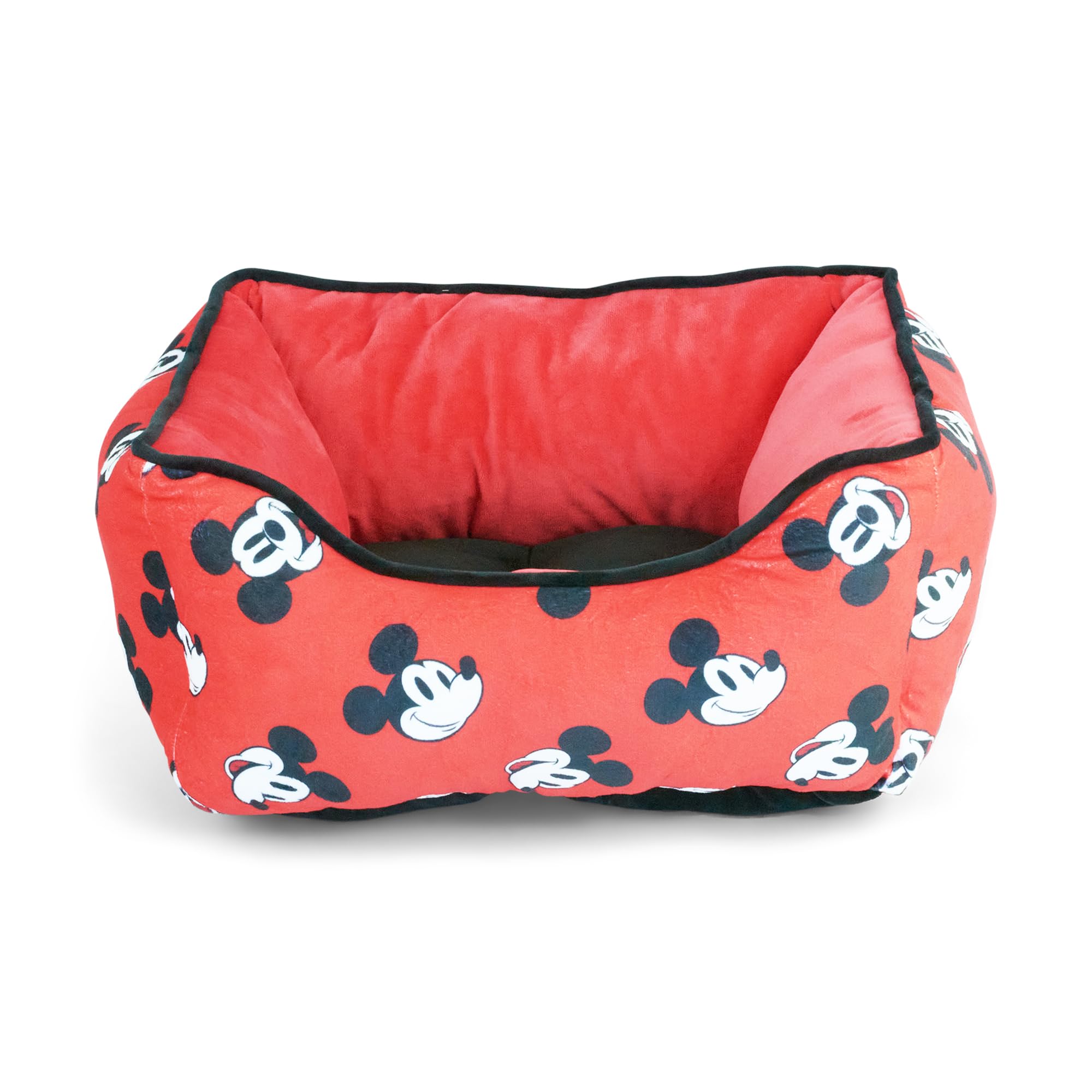 Disney Dog Bed, Mickey Mouse Expressions Scattered Red, Cuddler