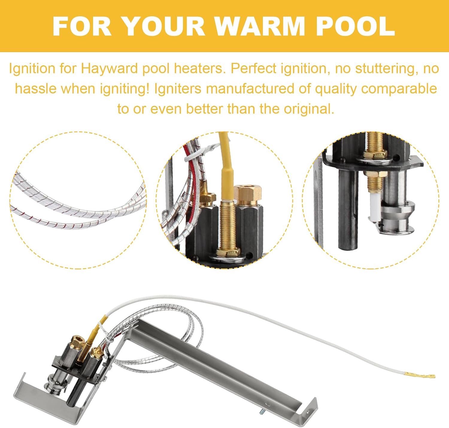 HAXPLT1931 Natural Gas Pilot for Hayward H-Series Ed1 Style Pool Heater - Includes Pilot Assembly, Pilot Tube & Fittings and Thermopile