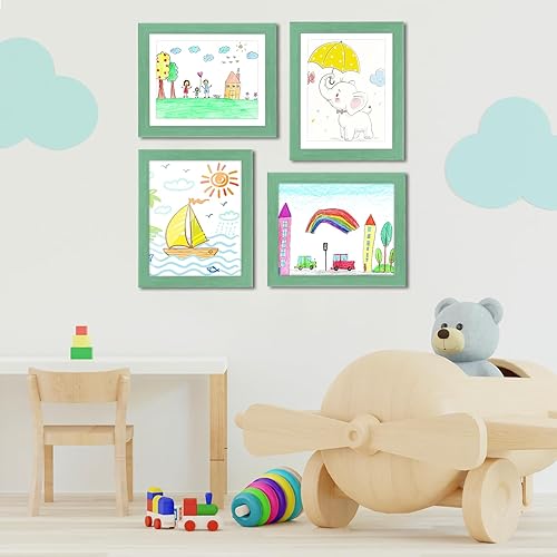 Miniatura 248 de [Paquete de 2] Marcos de arte para niños, marcos de arte para niños, de 8.5 x 11 pulgadas, con apertura frontal, intercambiables, marco de Crema