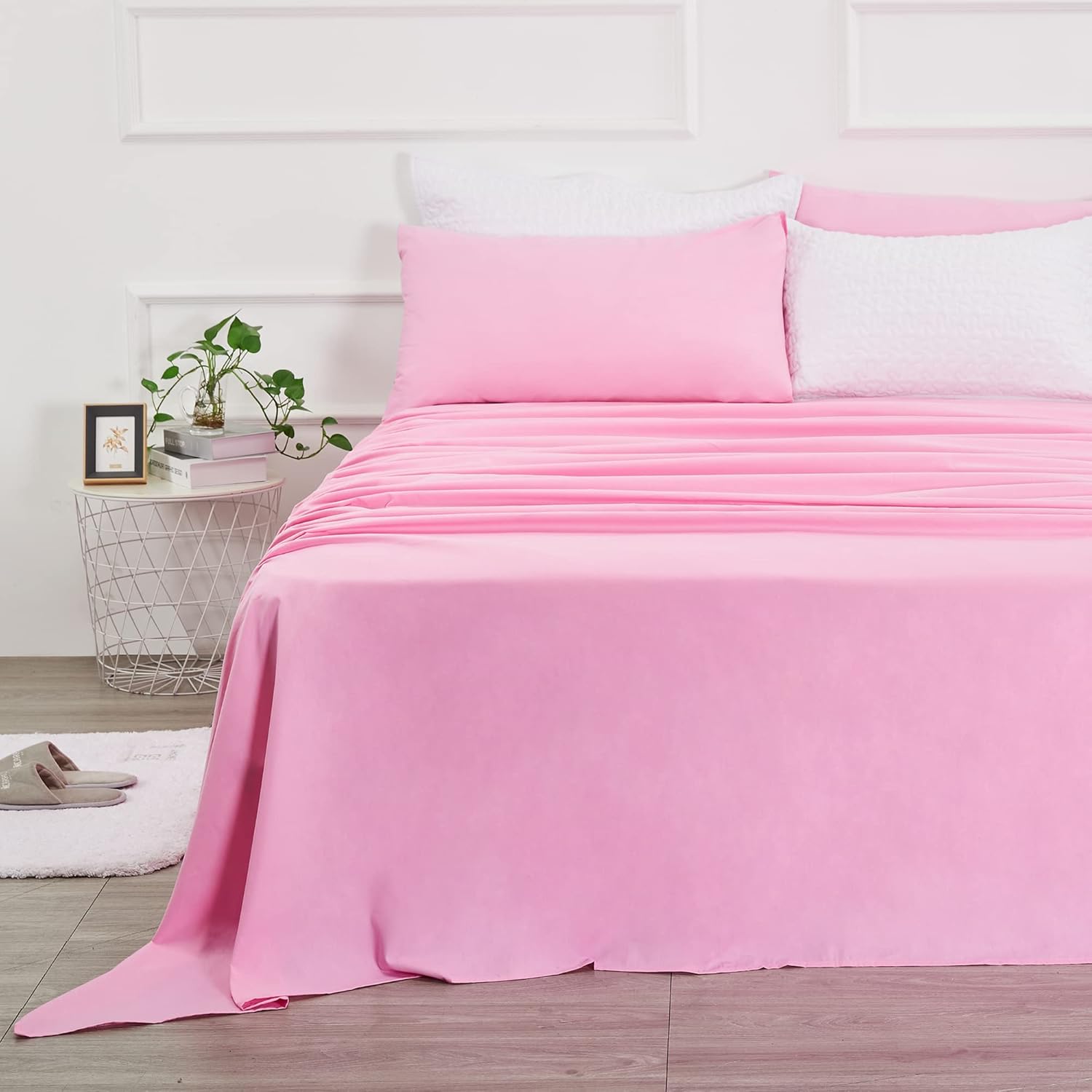 Best Season 400 Thread Count Cotton Queen Size Sheet Set (Pink Color) 4 Piece - 100% Long Staple Cotton Sheets Set, Soft Cotton Bed Sheets Sets with Deep Pocket fit Upto 16 inch - Image 2