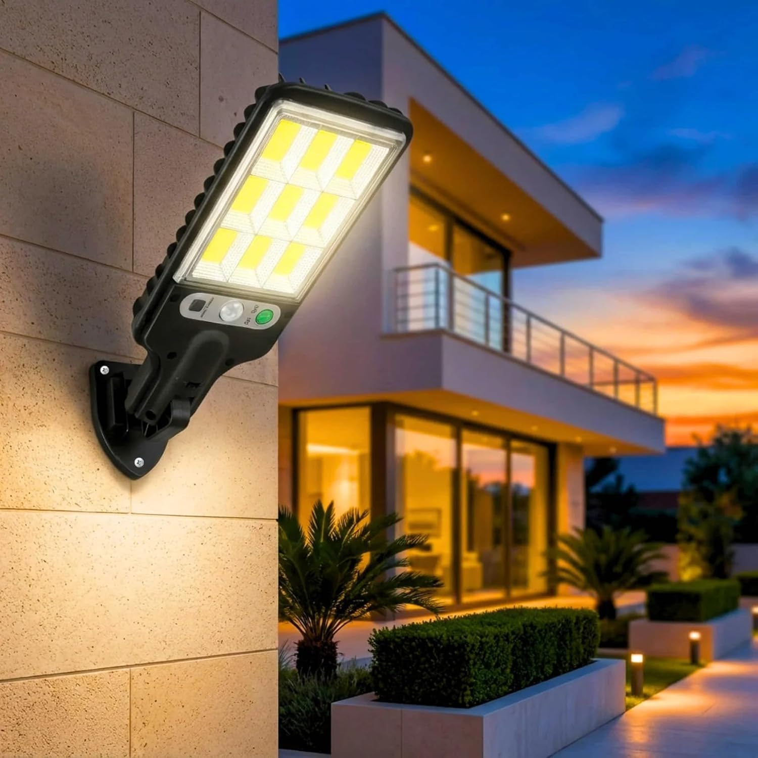 108 COB Ultra Bright Solar LED Street Light with Remote Control, PIR Motion Sensor, 3 Lighting Modes, Waterproof Outdoor Wall Lamp for Home, Balcony, Garden, Garage, Gate & Pathway-image-31