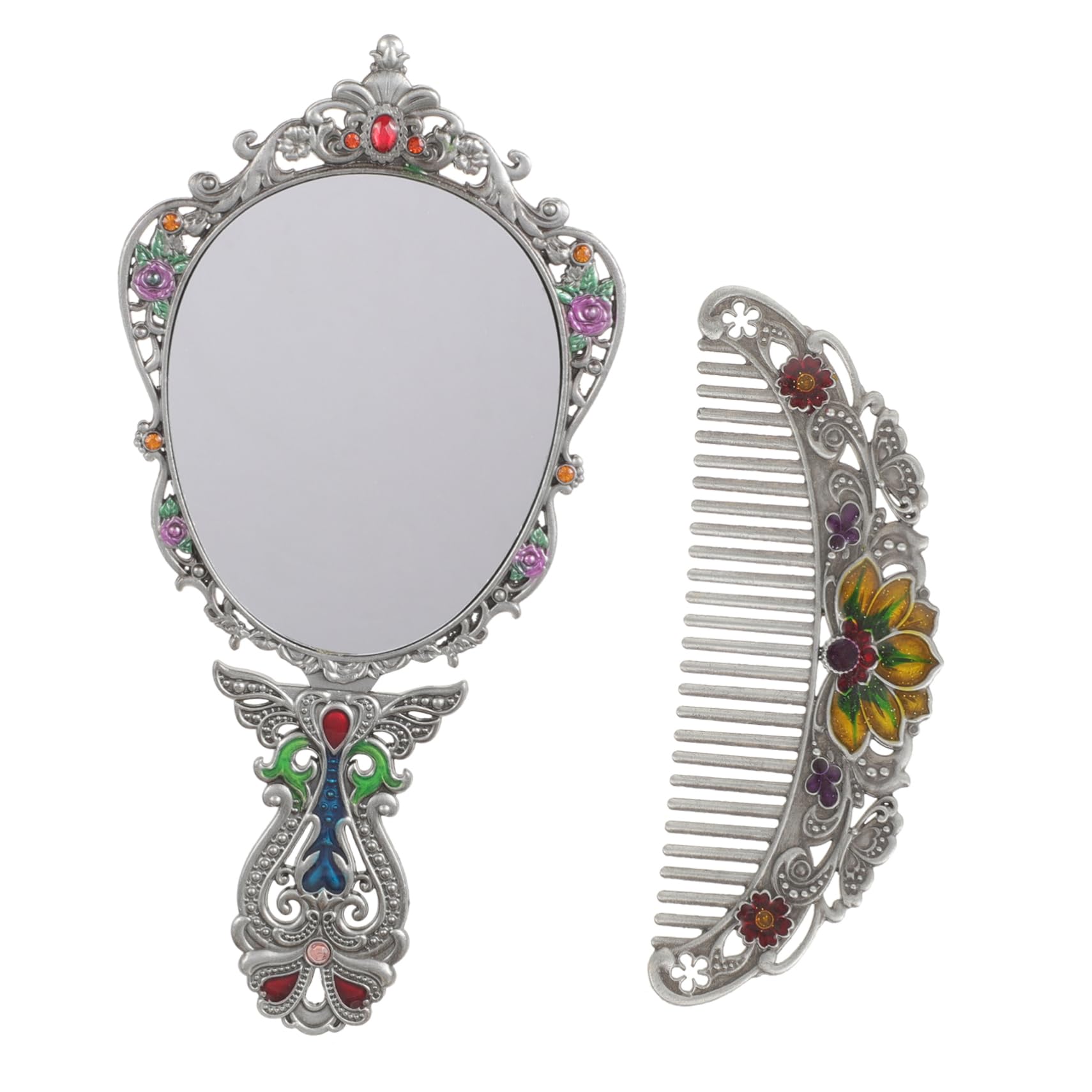 MAGICLULU 5 Juegos Espejo de Mano Antiguo Vanity Mirror Espejos Maquillaje Espejo pequeño decoración de tocador peines decoración Vintage Espejo de Mano con Mango Espejo para maquillarse