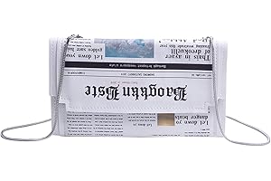 Novelty Newspaper Print Evening Clutch For Women