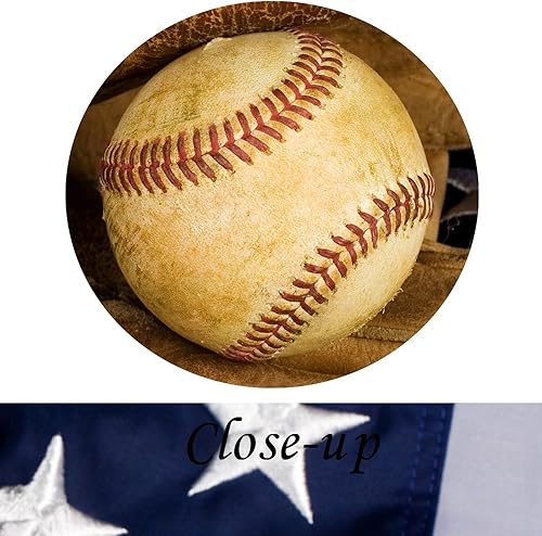 Miniatura 5 de KREATIVE ARTS - 3 impresiones en lienzo grandes para pared, póster de béisbol y bandera estadounidense, imagen deportiva impresa en lienzo, estirada