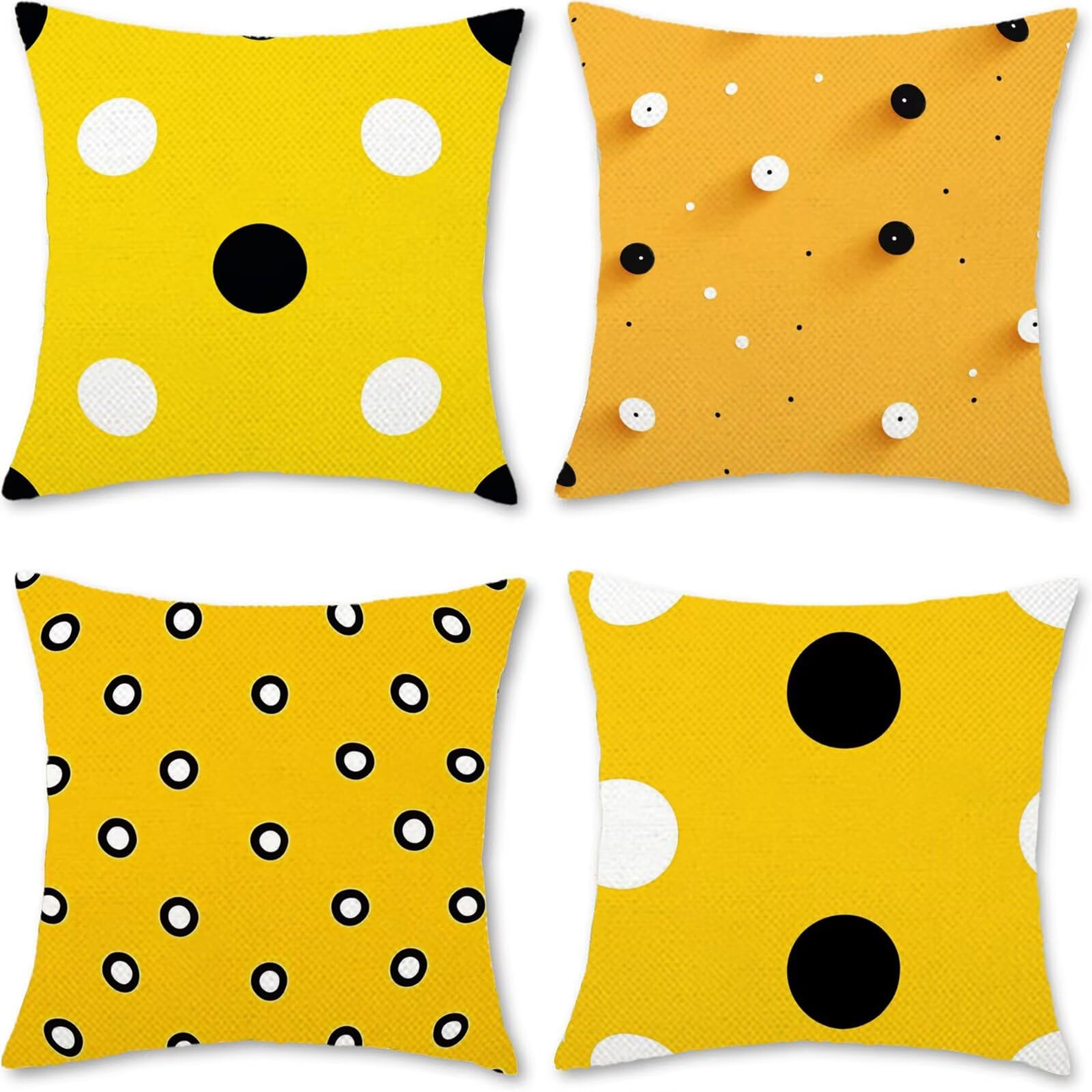 Poszewka na poduszkę 70 x 70 cm, zestaw 4 poszewek na poduszki, wodoodporne, na lato, do użytku na zewnątrz, odporna na warunki atmosferyczne, lniana poszewka na poduszkę na zewnątrz, balkon, do