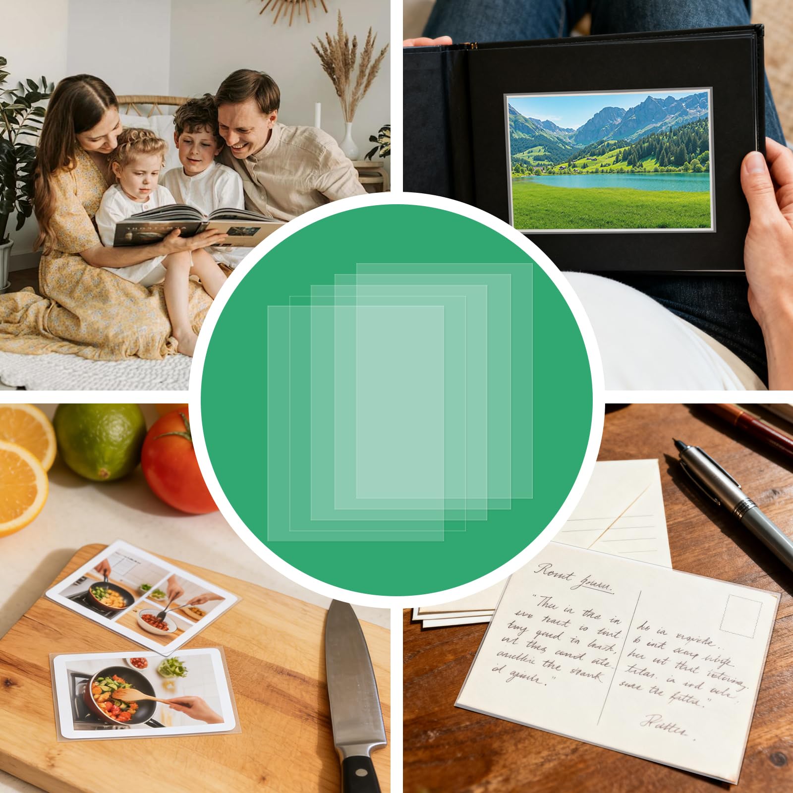 100 Fundas Transparentes, Funda para Fotos de 13 x 18 cm, Láminas Transparentes, Fundas Protectoras Plastico Impermeable para Fotos, Tarjetas de Autógrafos y Postales