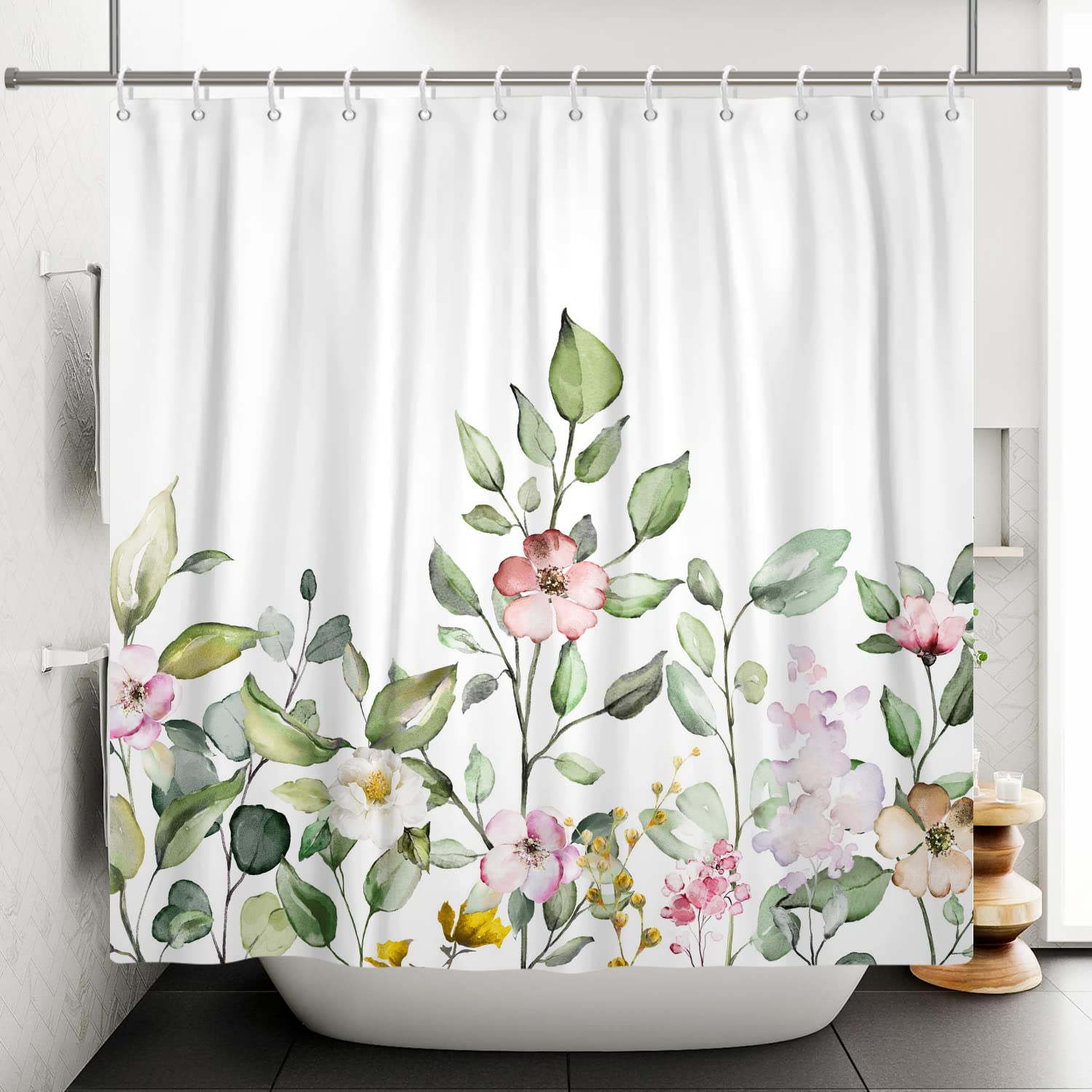 Tenda Da Doccia In Eucalipto Verde Salvia - Impermeabile, 183 X 198 Cm