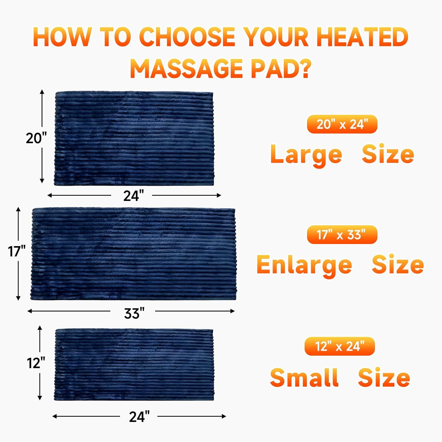 Heat Massaging Weighted Heating Pad for Back Pack, Weighted Electric Heating Pad with Massaging Vibrations 3.7lb Non-Toxic Beads 4 Heat Settings 4 Massage Modes 2h Auto-Off 20"x24"