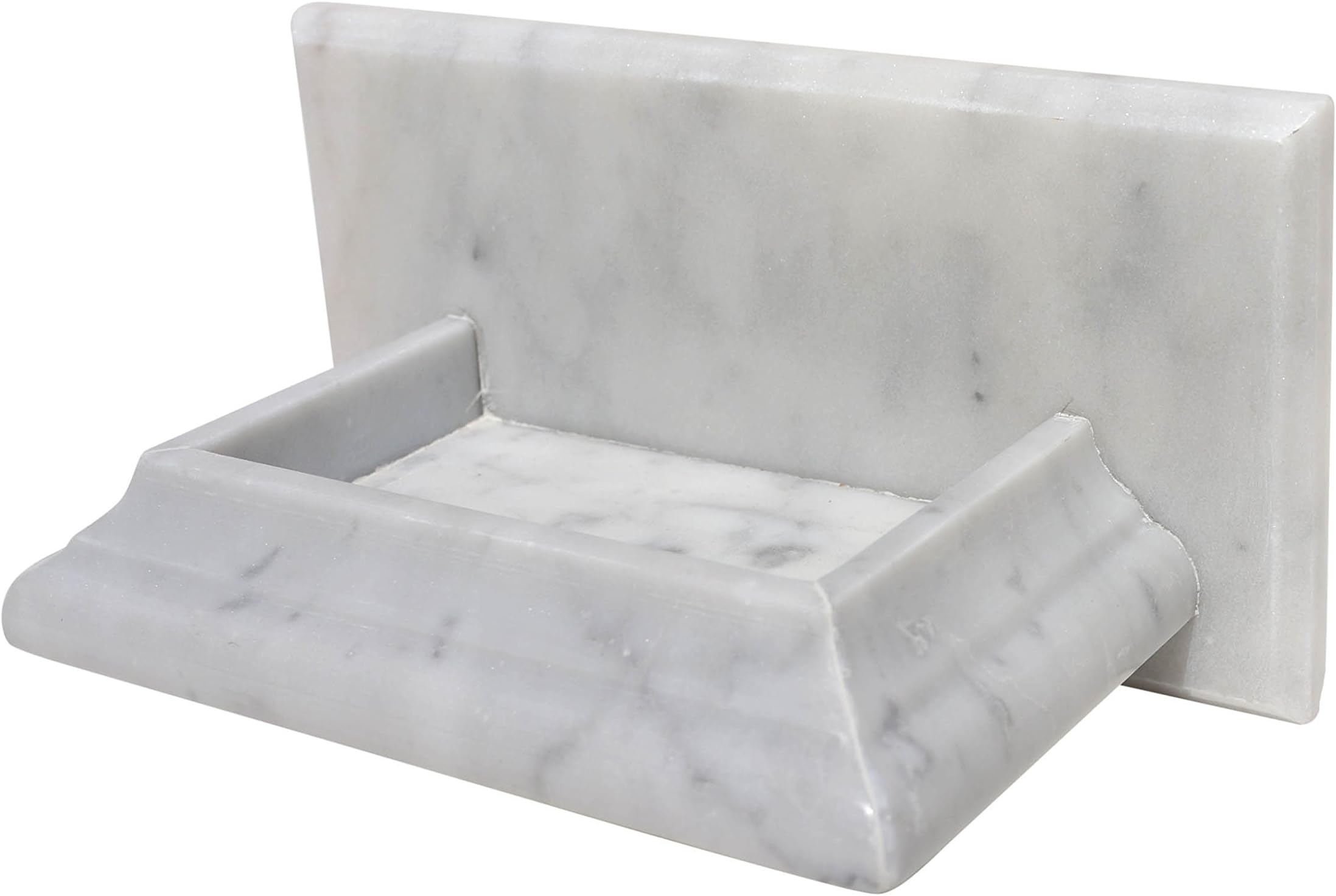 Italian Bianco Carrara (Carrera) White Marble Soap Holder
