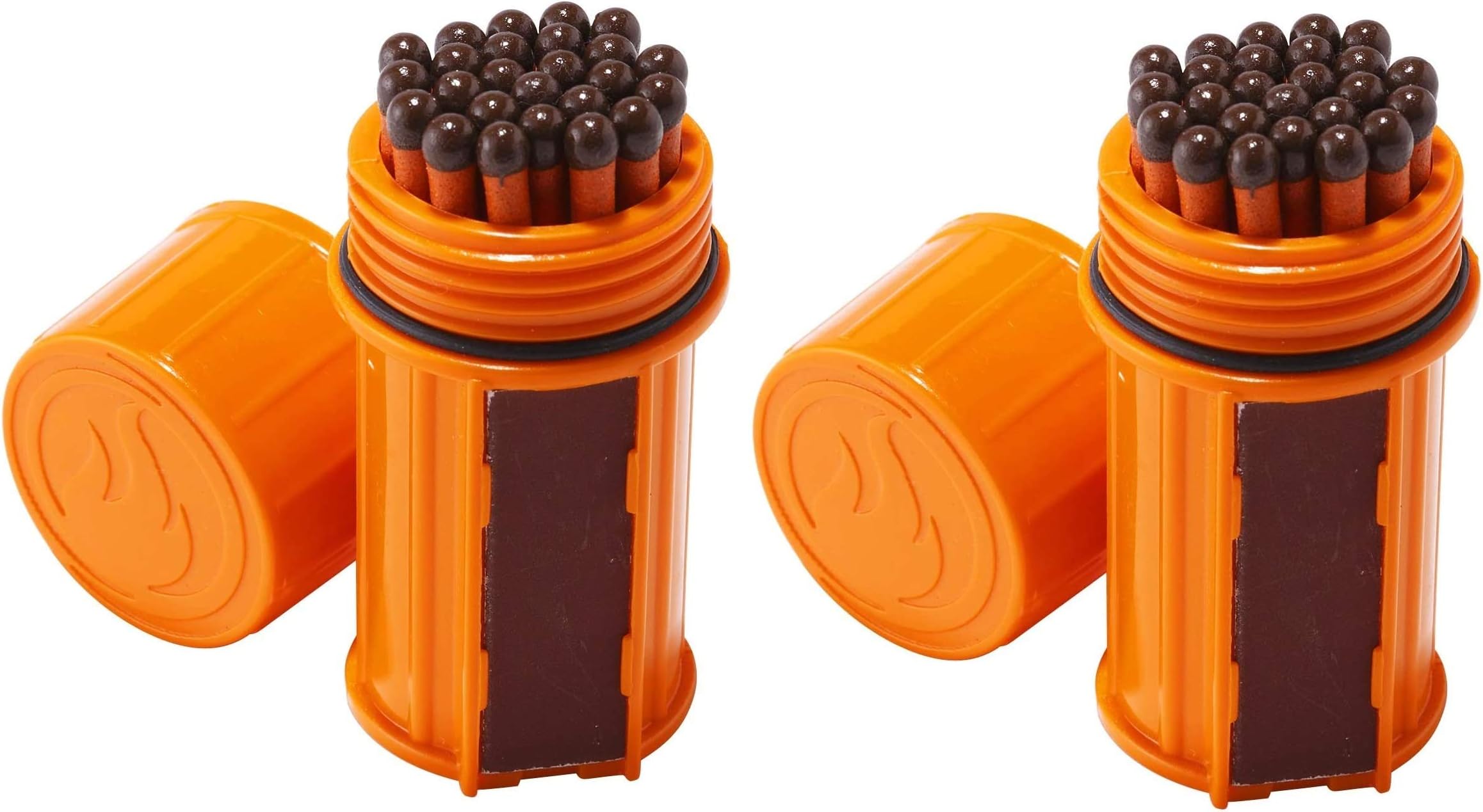 UCO Stormproof Match Kit with Waterproof Case, 25 Stormproof Matches and 3 Strikers - Orange(2-Pack)