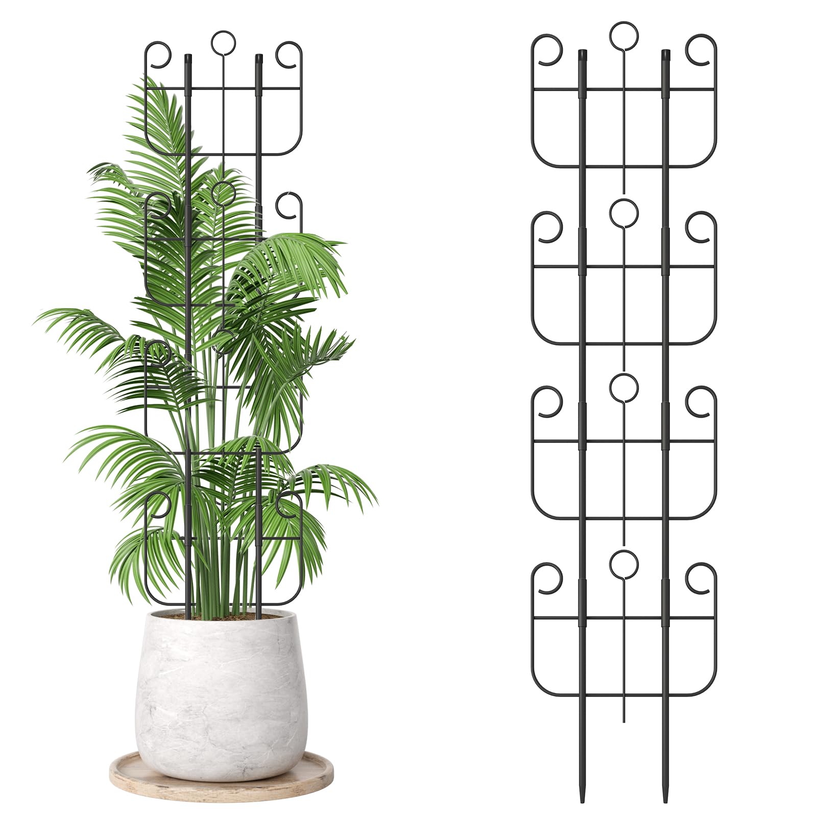 4 Pack Trellis for Climbing Plants Indoor, Expandable Heavy-Duty Metal Trellis for Potted Plants Outdoor, Flowers Vine Ivy, Sturdy Houseplant Pothos Plant Climber Support
