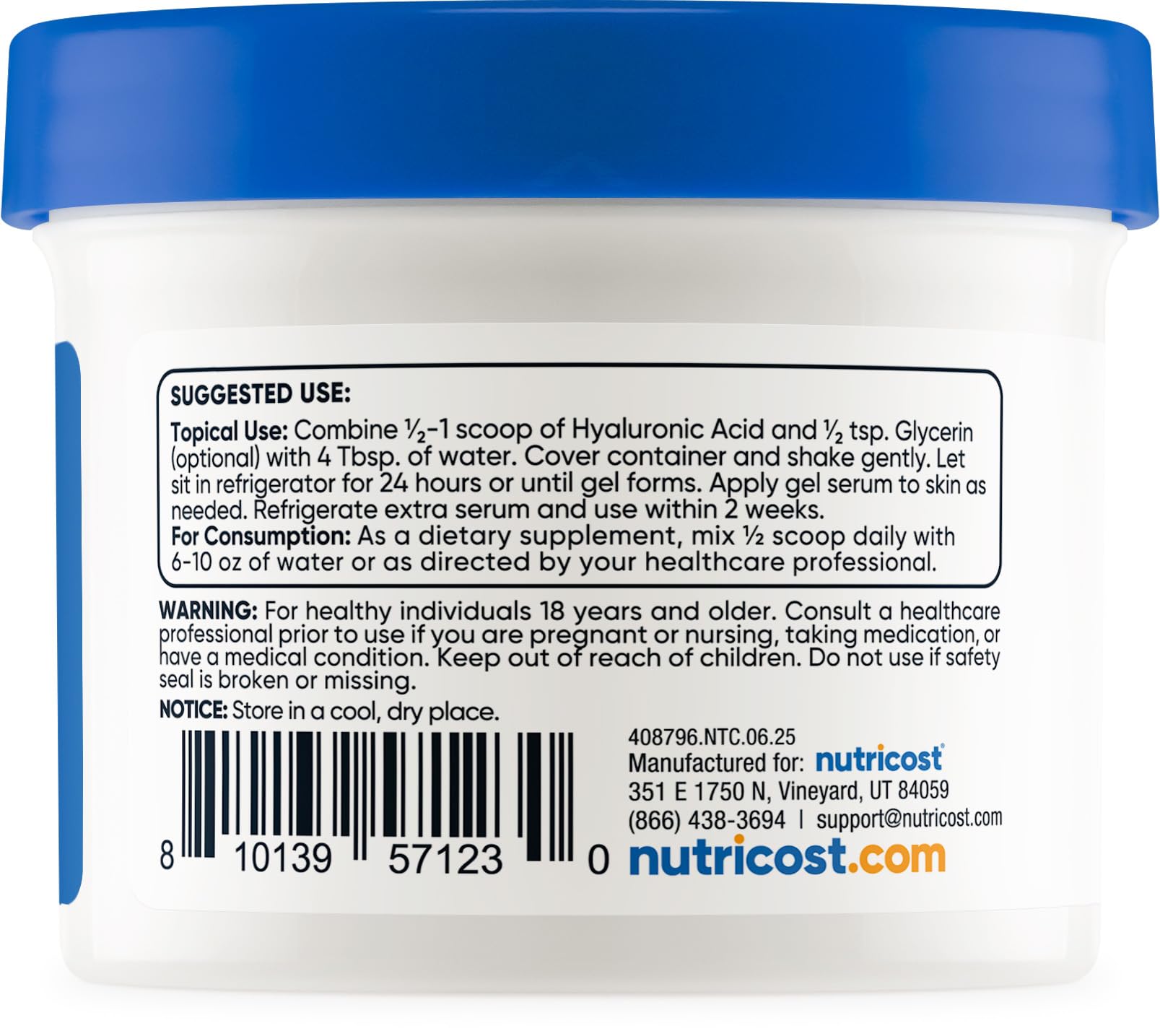 Nutricost Hyaluronic Acid Powder (50 Grams) Water Soluble, Fine Powder — Amazon image 4