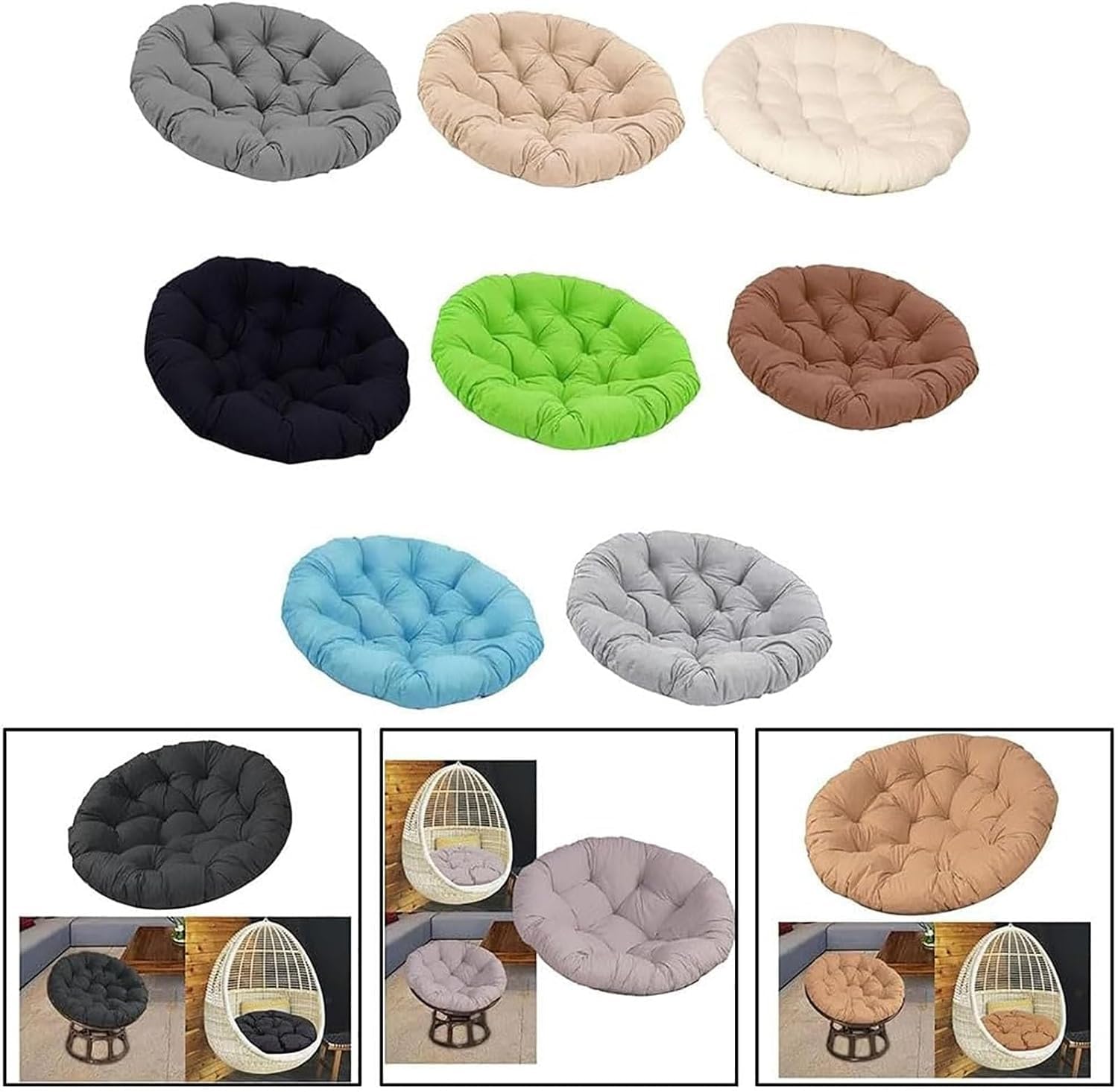 Comodo cuscino rotondo per sedia sospesa da esterno, sedia a dondolo a uovo, cuscino per sedia da giardino, colore blu pavone, 70 x 70 cm, perfetto per rilassarsi in casa e in giardino
