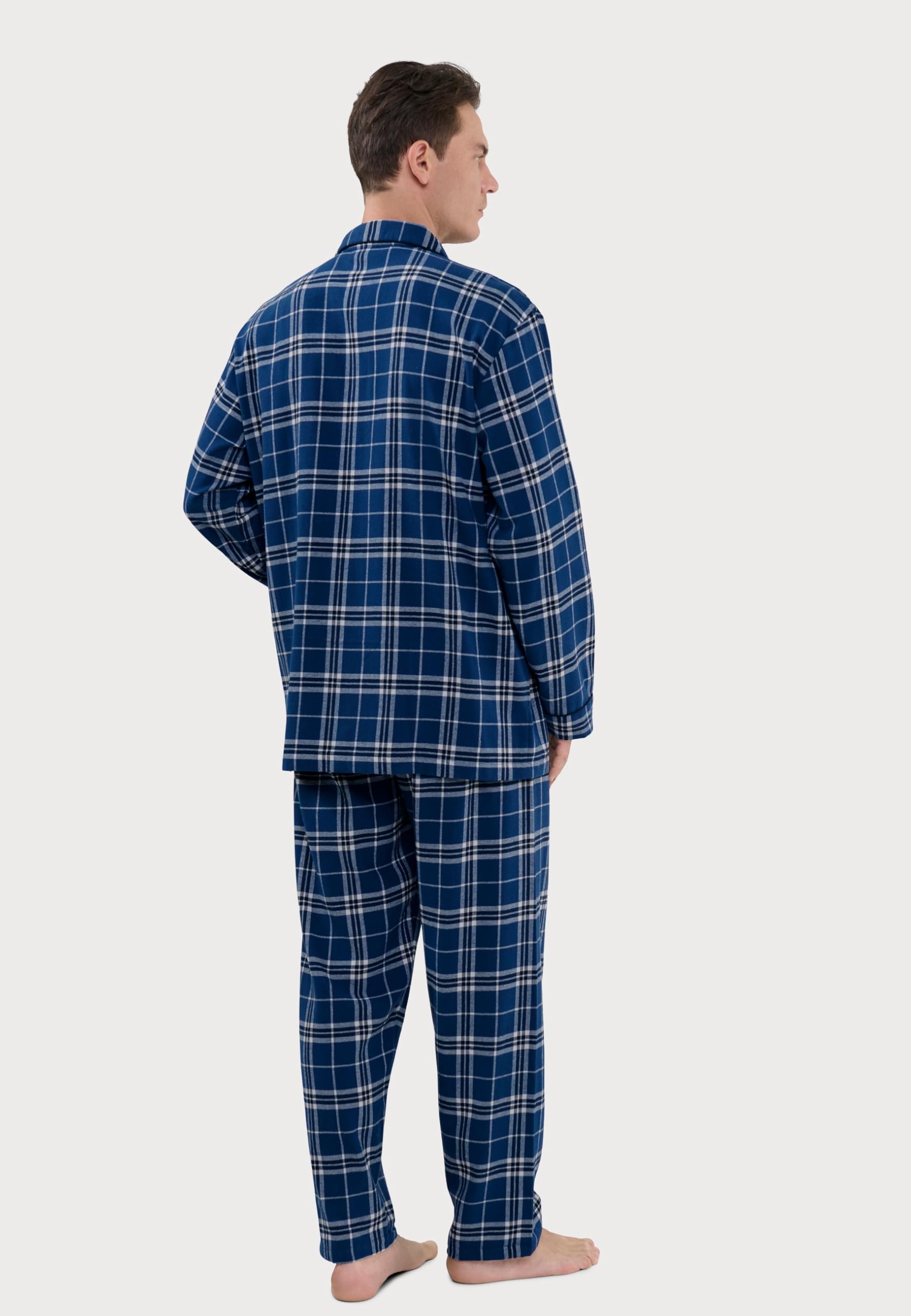 El Búho Nocturno Pijama Hombre Invierno Polar Conjunto Dos Piezas - Franela Algodón o Terciopelo - Manga Larga Abrigado Calentito Bolsillos Cómodo