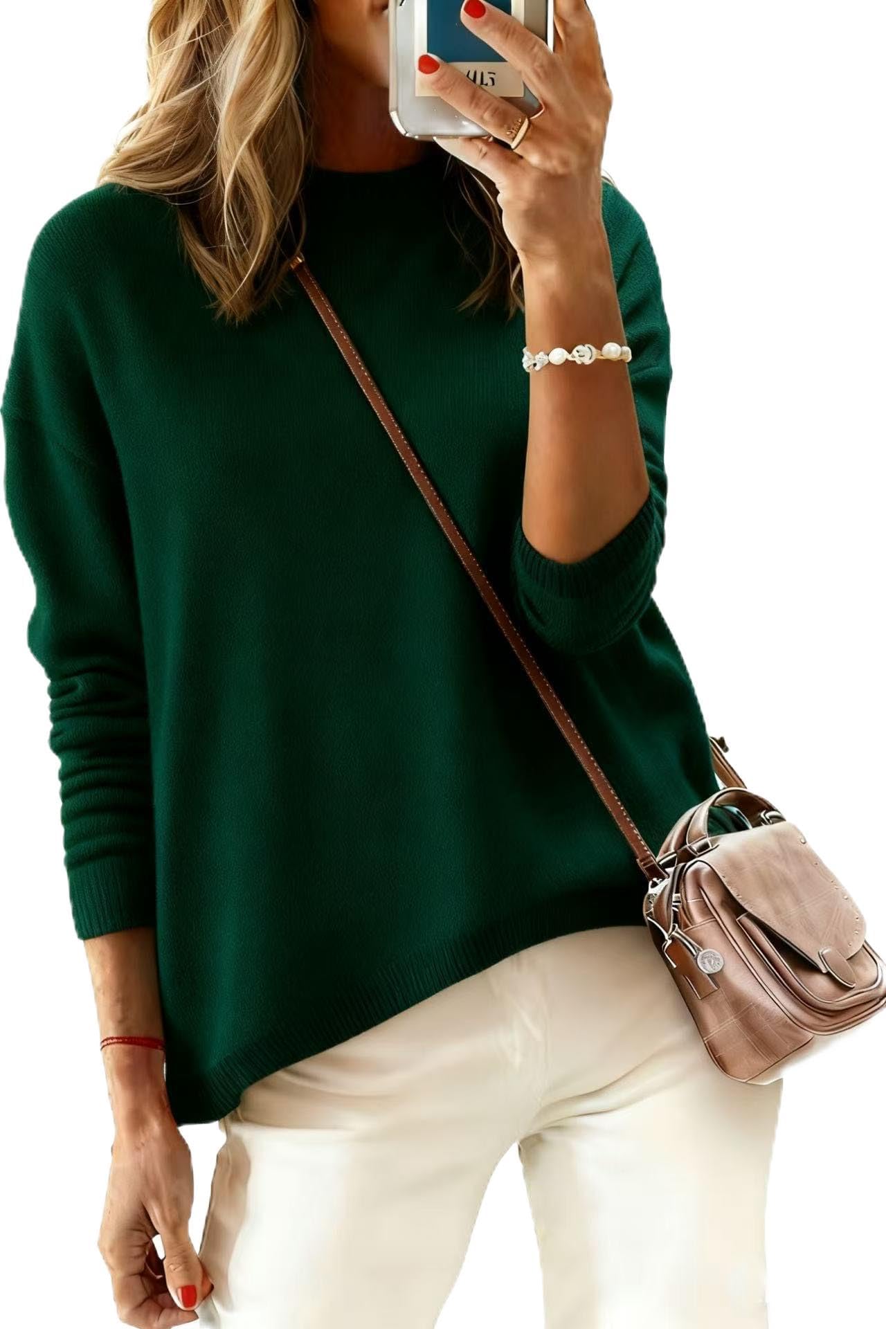 Womens Striped Lightweight Cotton Sweaters Long Sleeve Crew Neck Color Block Casual Knitted Pullover Tops