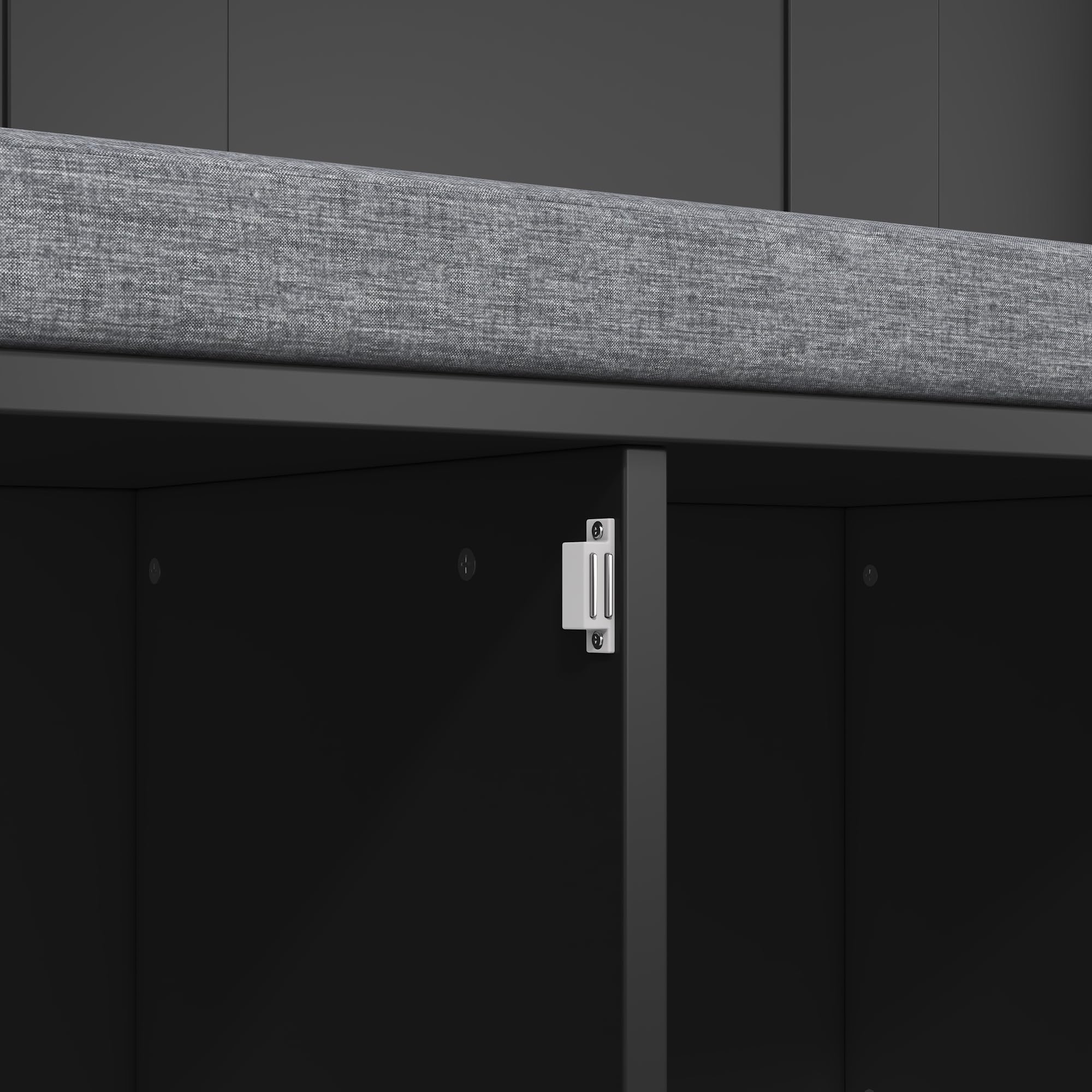 Moimhear - Appendiabiti con scarpiera, 120×40×191 cm, appendiabiti, 6 ganci tripli, autoportante, salvaspazio, per ingresso, corridoio (nero)