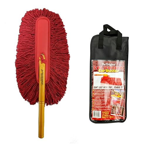 California Car Duster 62442 Standard Car Duster with Wooden Handle, Red