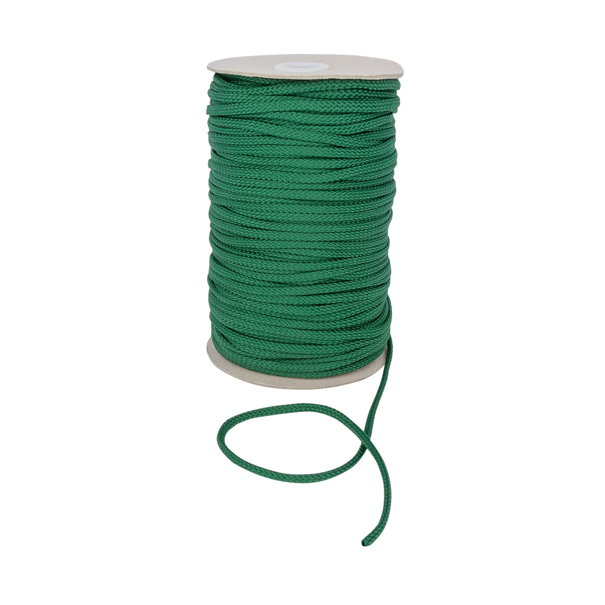 Durable Anorak Braided Cord - 4mm Wide Polyester Drawstring Cord Laces Hoodie String Jogger string clothing cord lace tying lanyard rope craft project by Discount Fabrics LTD (Forest Green,10m)