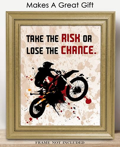 Miniatura 3 de Motivational Wall Art Office Decor for Men & Women "Take the Risk or Lose the Chance" 8x10 Inspirational, Motivational Poster & Positive