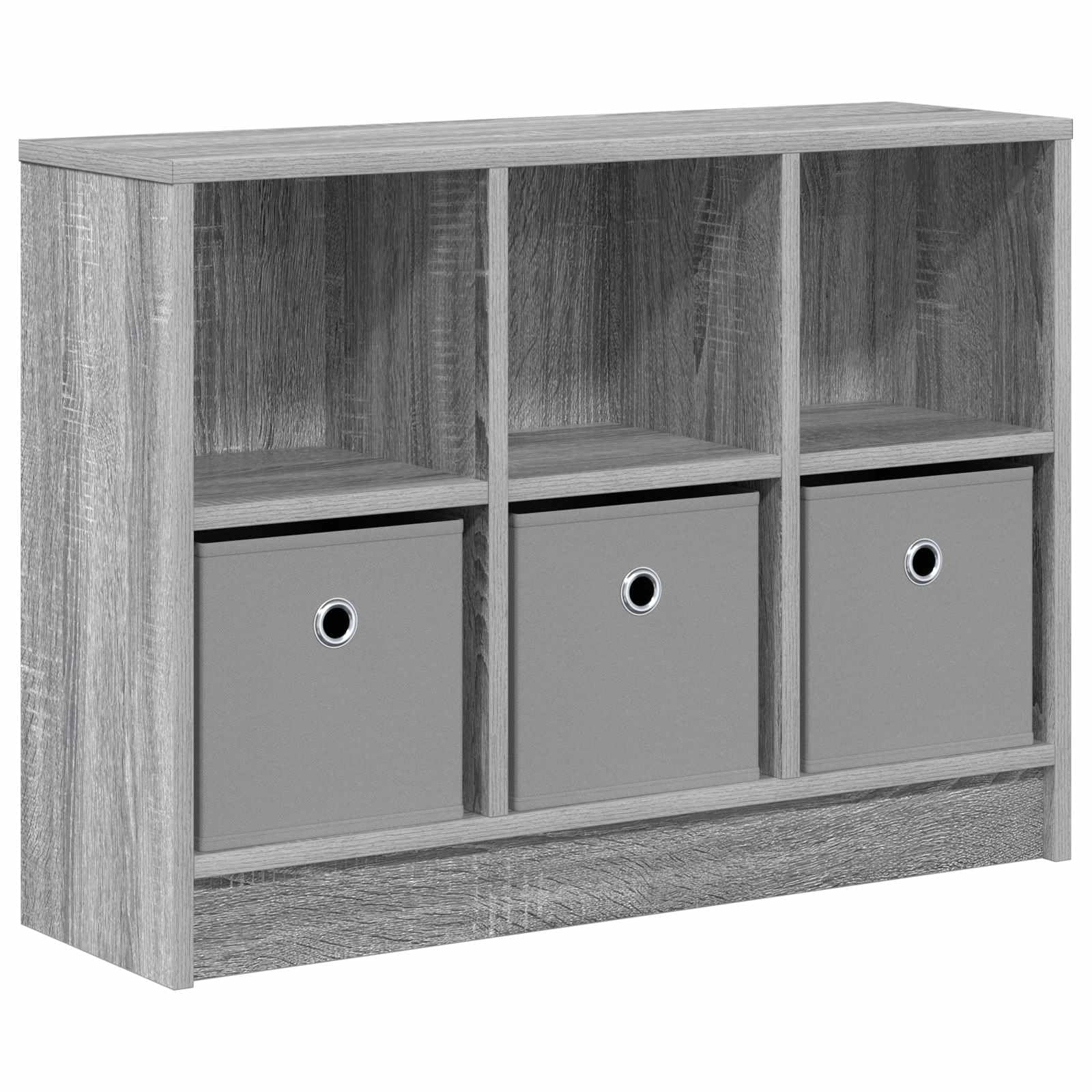 Credenza Grigio Sonoma 73,5 x 22,5 x 53,5 cm con 3 Cassetti e 3 Ripiani