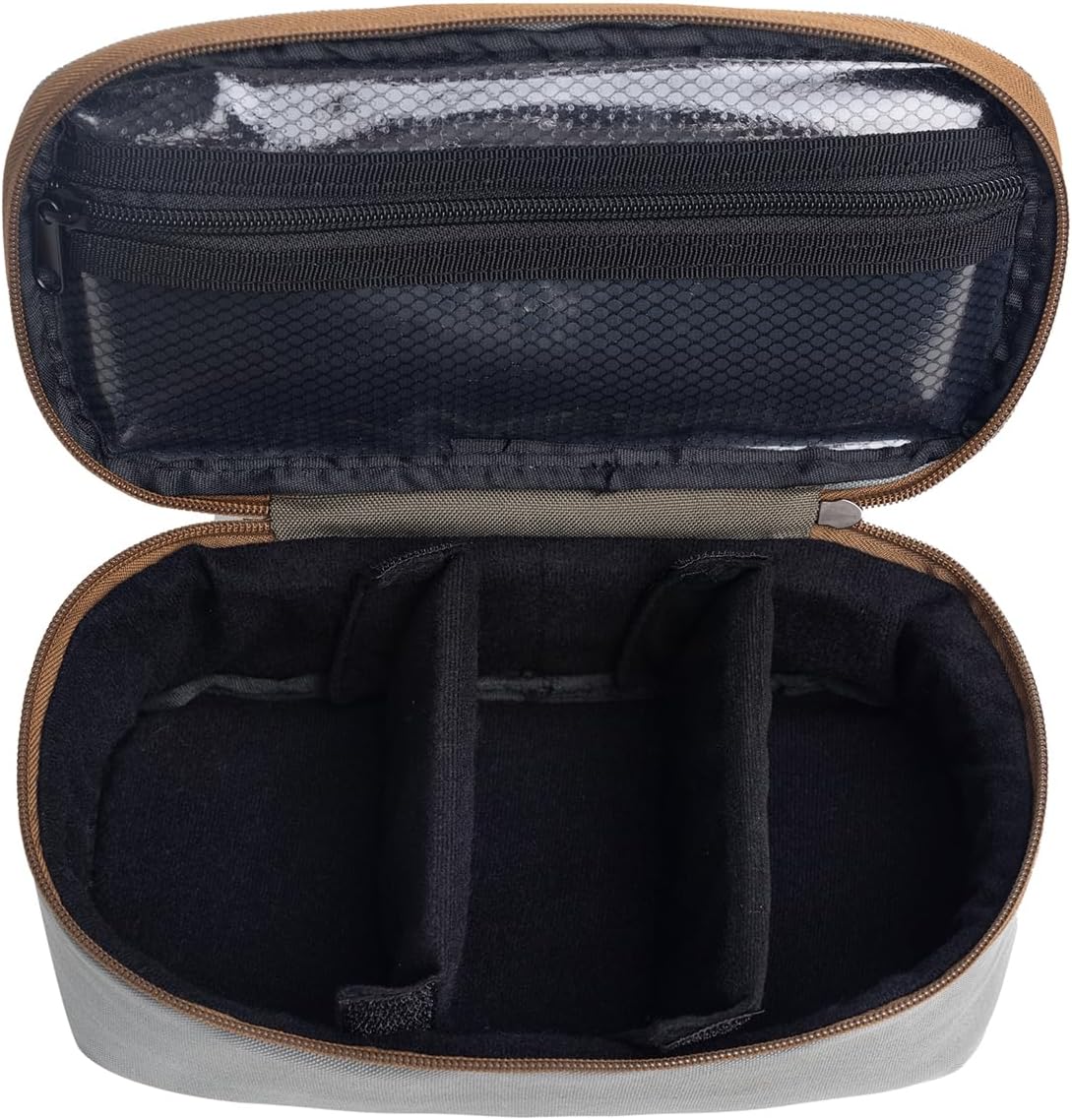 Raprance Fly Fishing Reel Case - Padded Tackle Organizer Bag with 2 Dividers, Water-Resistant Protective Gear Storage for Fishing Accessories