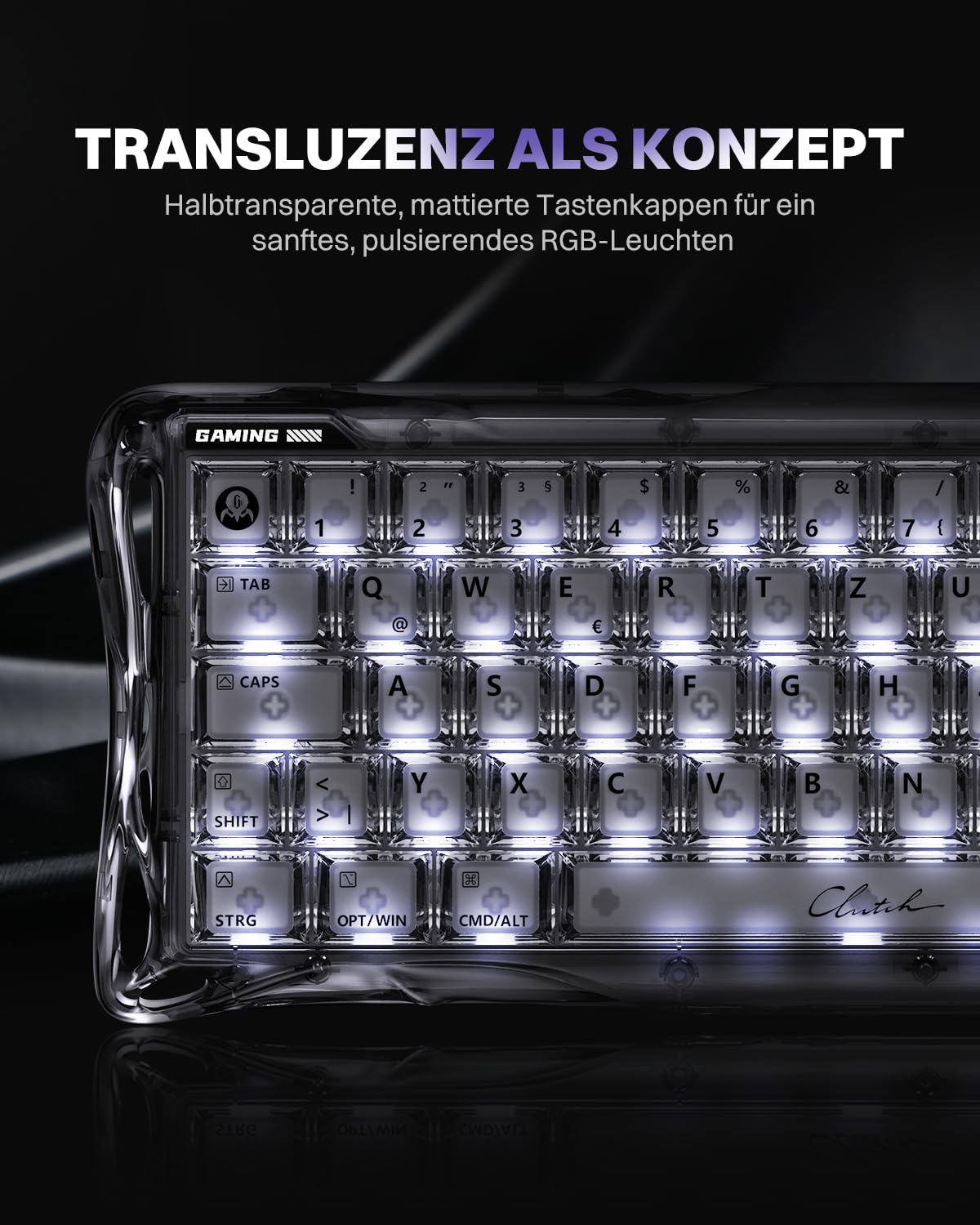 GravaStar Mercury V60 klawiatura magnetyczna do gier, układ klawiszy QWERTZ, częstotliwość odczytu 8000Hz, przełączniki Rapid Trigger Hall Effect, precyzja 0,005mm, Hot-Swap, RGB, przewodowa - Onyx