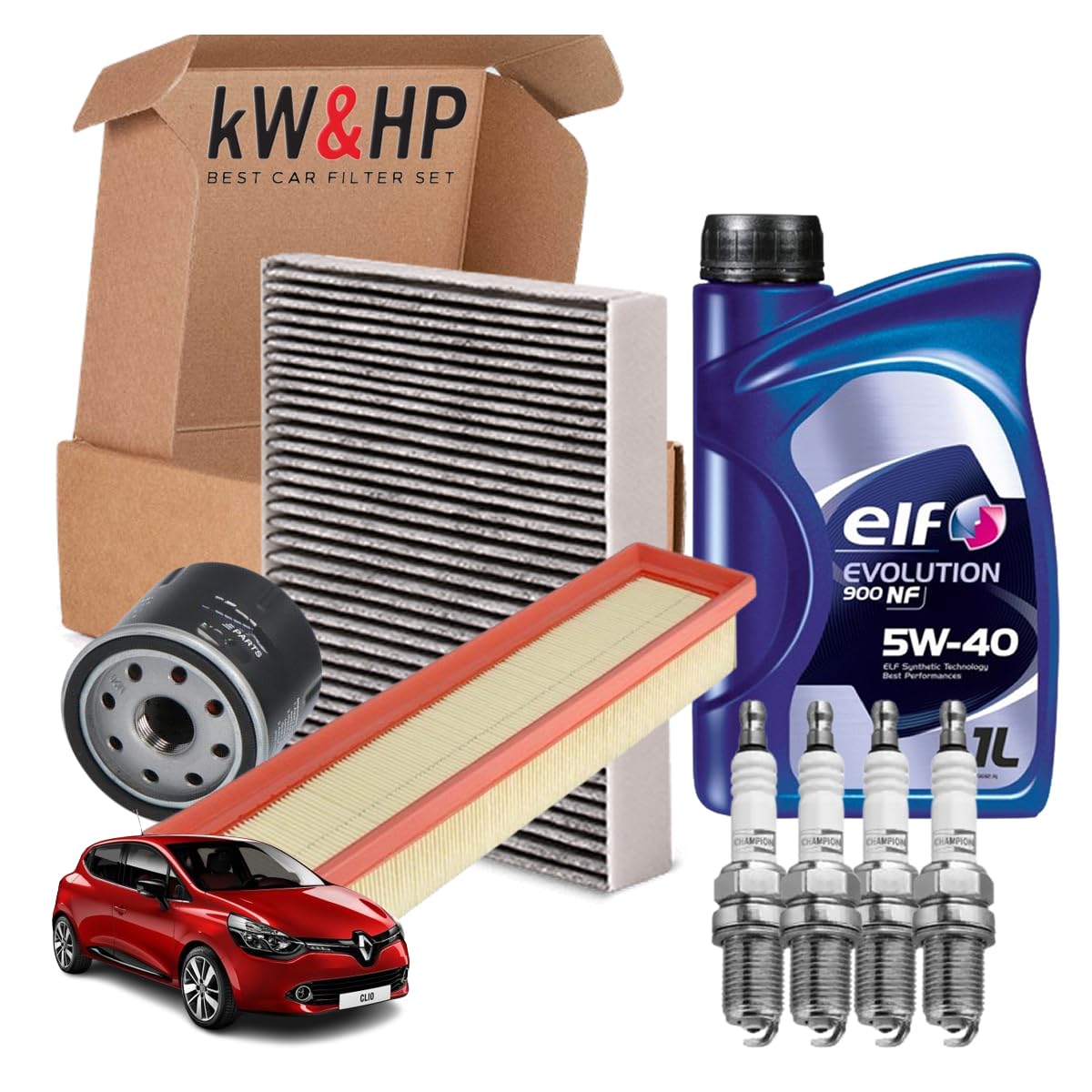 Kit Tagliando Renault Clio IV 1.2 - 3 Filtri + 4 Candele + 4L Olio 5W40 | Manutenzione Completa - Foto 5