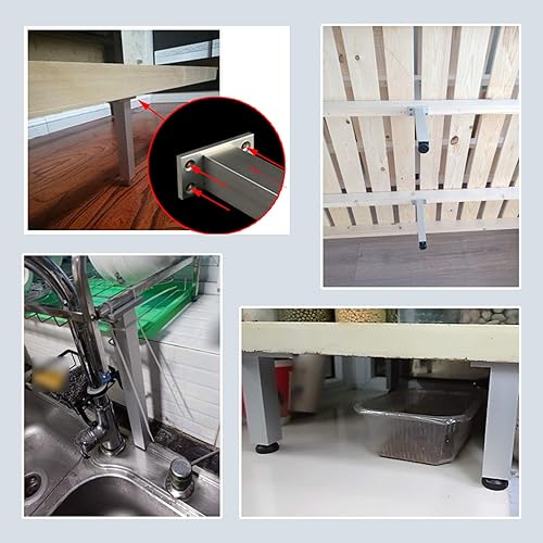 Miniatura 7 de Silente antideslizante ajustable cama cama cama refuerzo lateral de aleación de aluminio patas de cama, muebles cuarto de baño, patas de sofá de