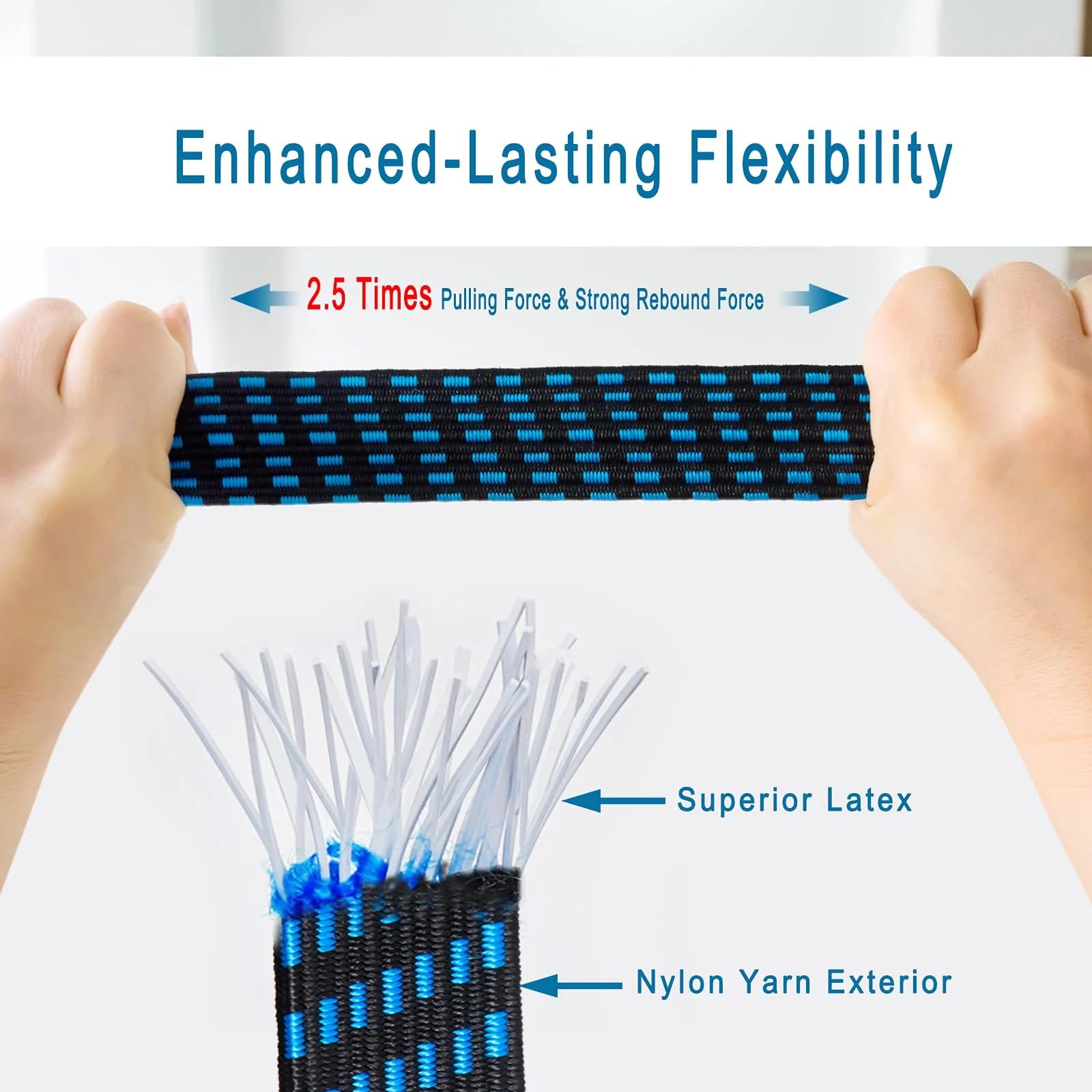 Dinojames 3 pcs 30mm Width 6 feet Length Multipurpose Ultra Flexible Rectangle Shaped Bungee Motorcycle Bike Luggage Elastic Strap/Rope with Metal ABS Hook 6 ft Multicolored - 3 Pcs. 1