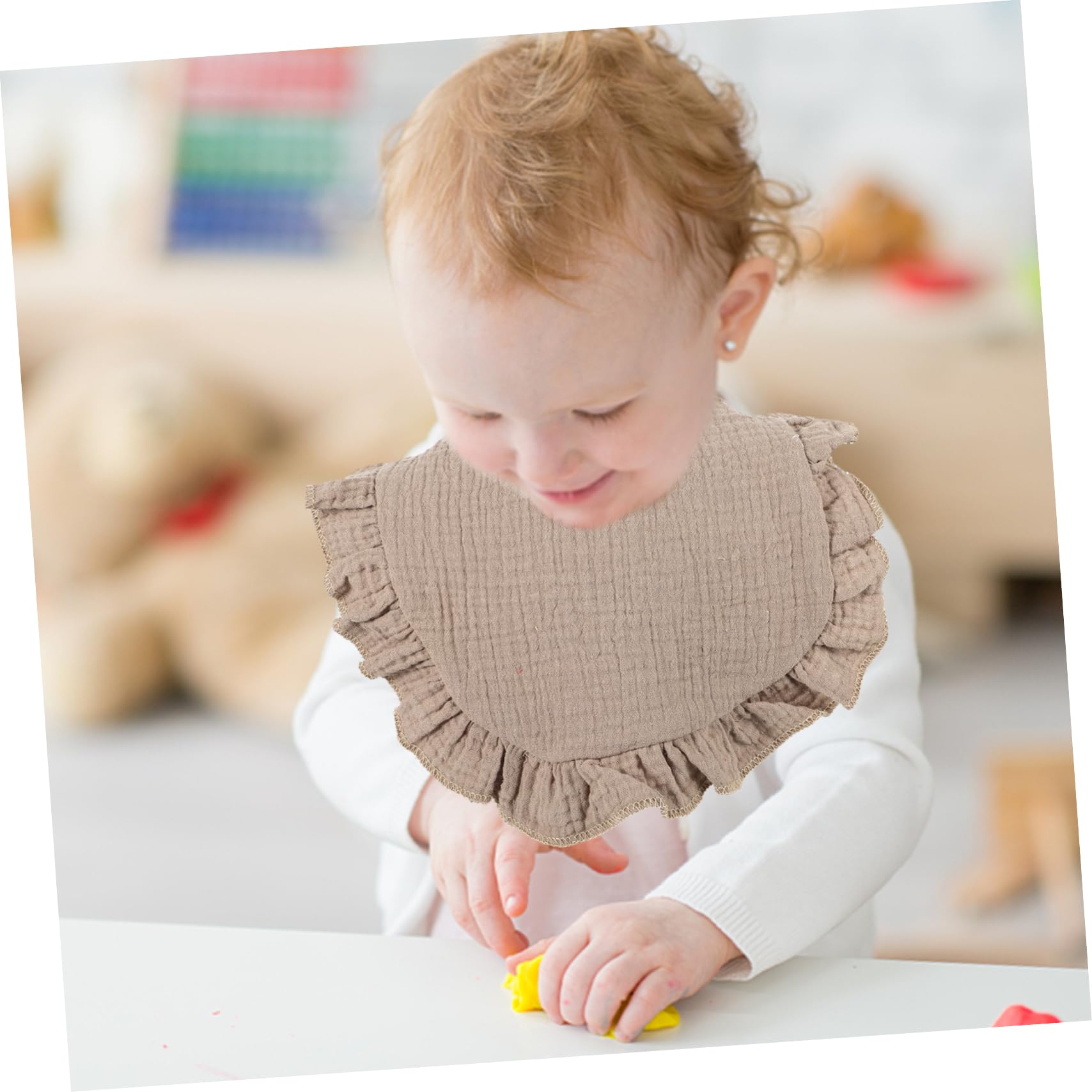 4 piezas Baberos de Algodón Impermeables para Bebés Baberos para Niñas Diseño Ligero y Práctico