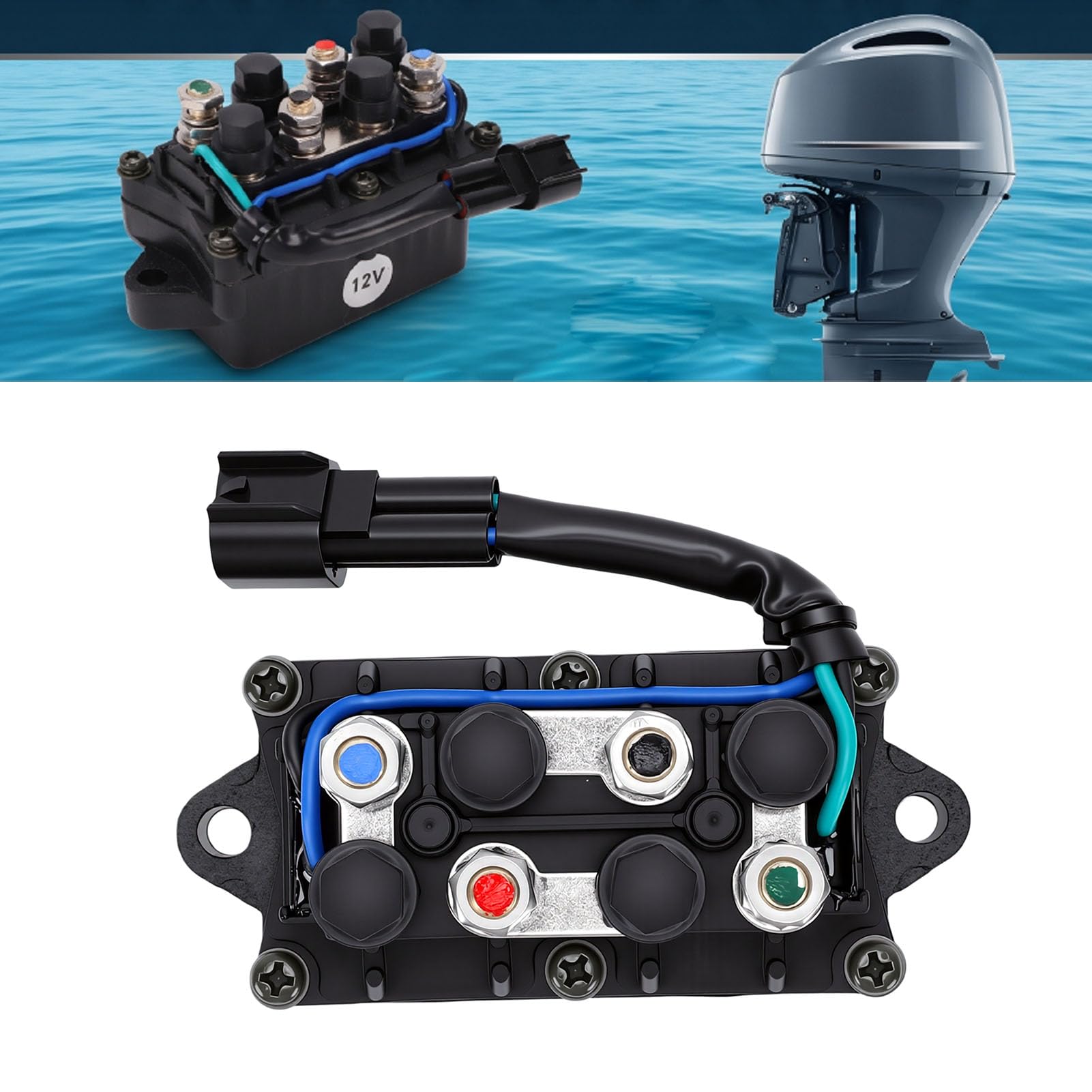 Haofy Conjunto de relé de Trim, relé Marino de 3 Pines 12 V for Barco