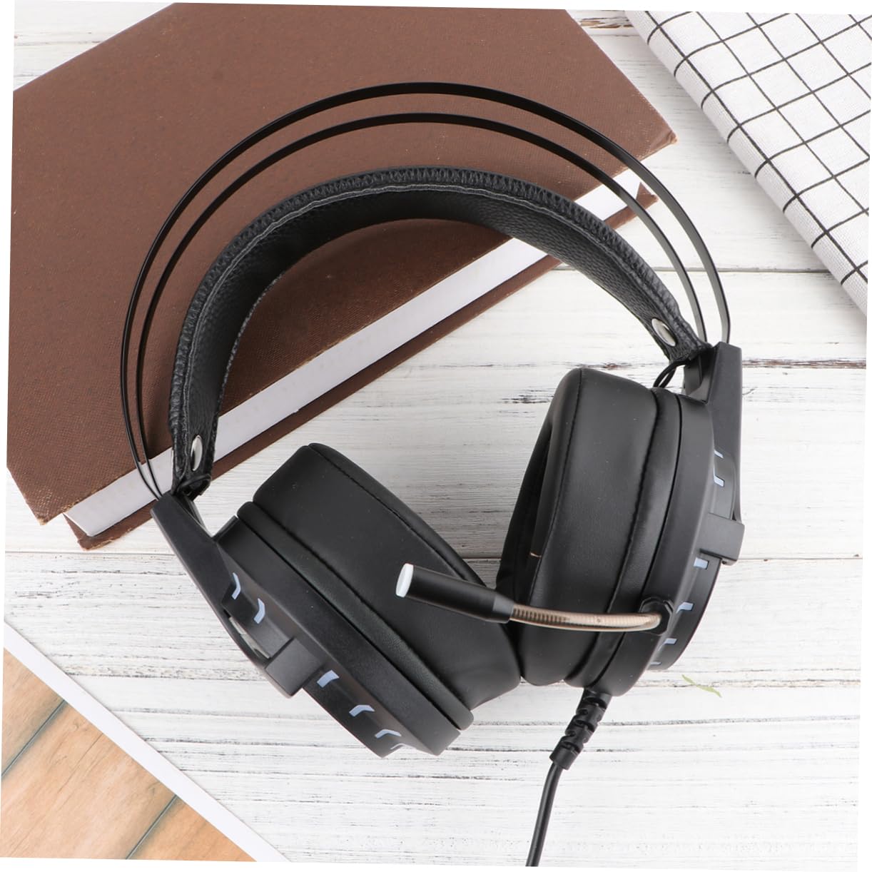 Tofficu Cuffie Cablate con Microfono USB Cuffie con Filo e Microfono con Connettore da Doppio Foro Tre Spine