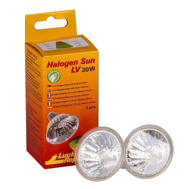Lucky Reptile Halogen Sun LV foco de calor - 20W lámpara de luz de sol para bases de enchufes G5.3