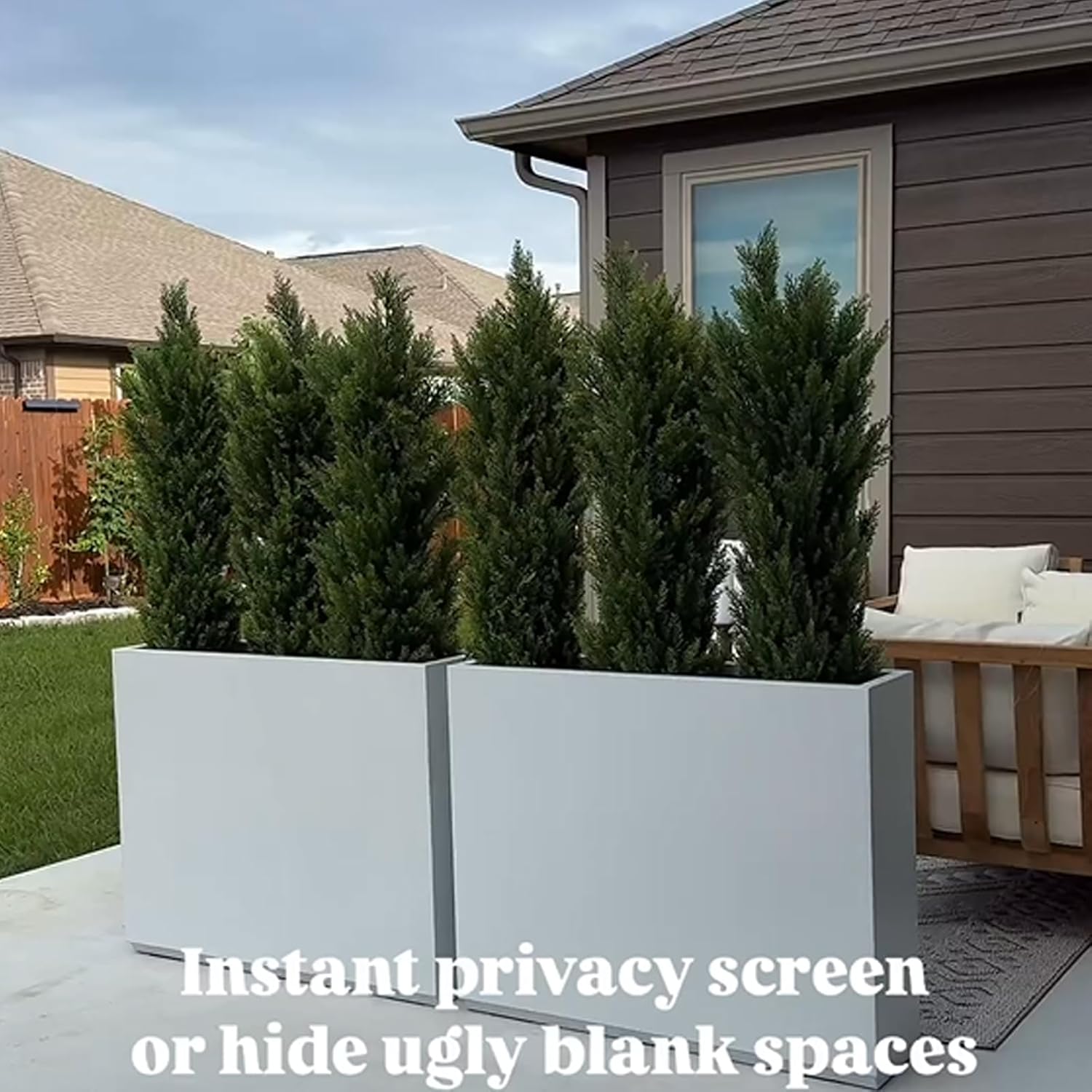 THE BLOOM TIMES Artificial Topiary Cedar Trees Outdoor 4FT Tall 2 Set, Realistic Faux Pine Cypress Shrubs Bushes, UV Resistant Large Fake Evergreen Plants for Front Porch Outside Planter Decor 4 Foot - Image 7